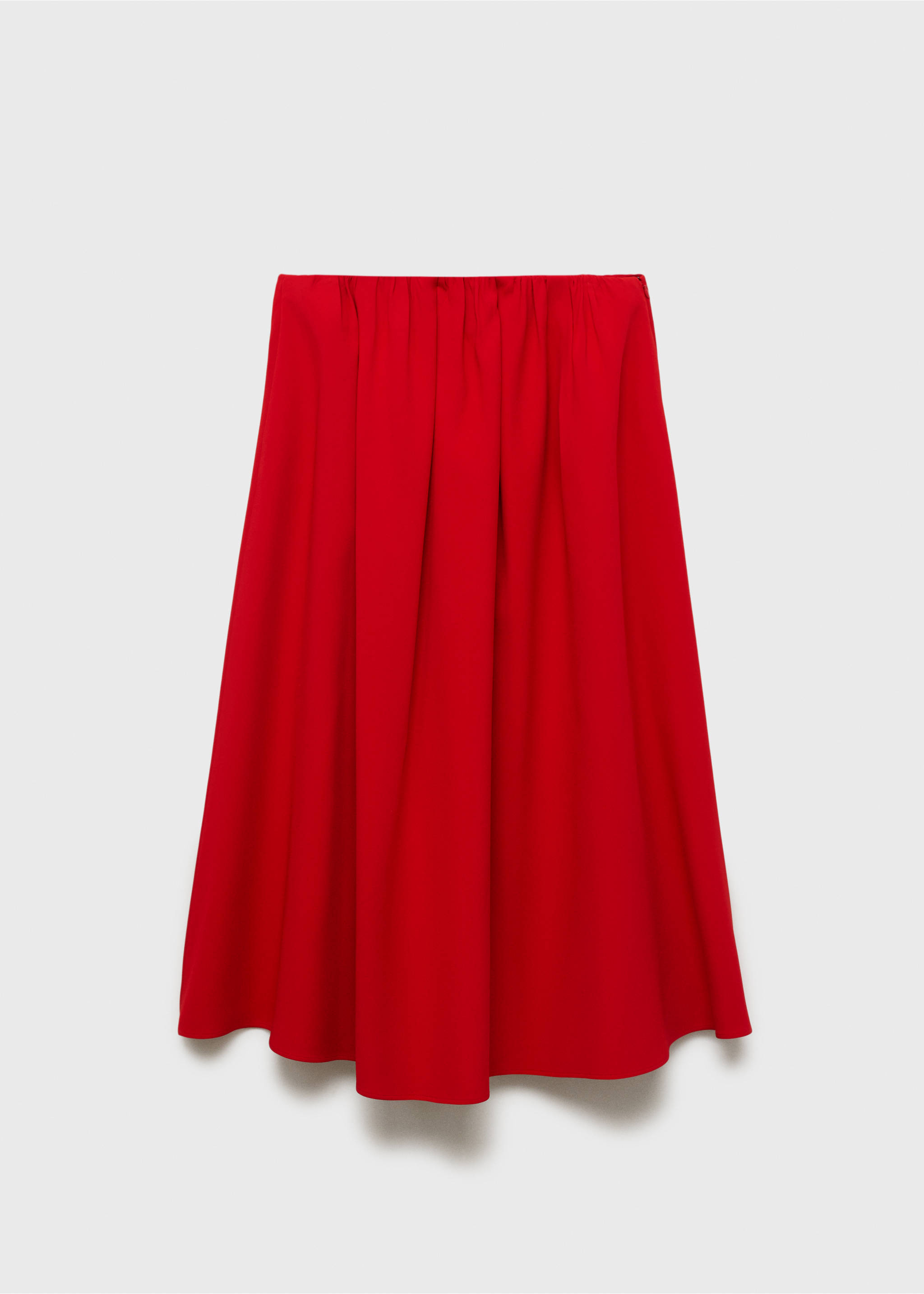 Long skirt with gathered waist - Article without model, Red. Ref: 87096372-00.