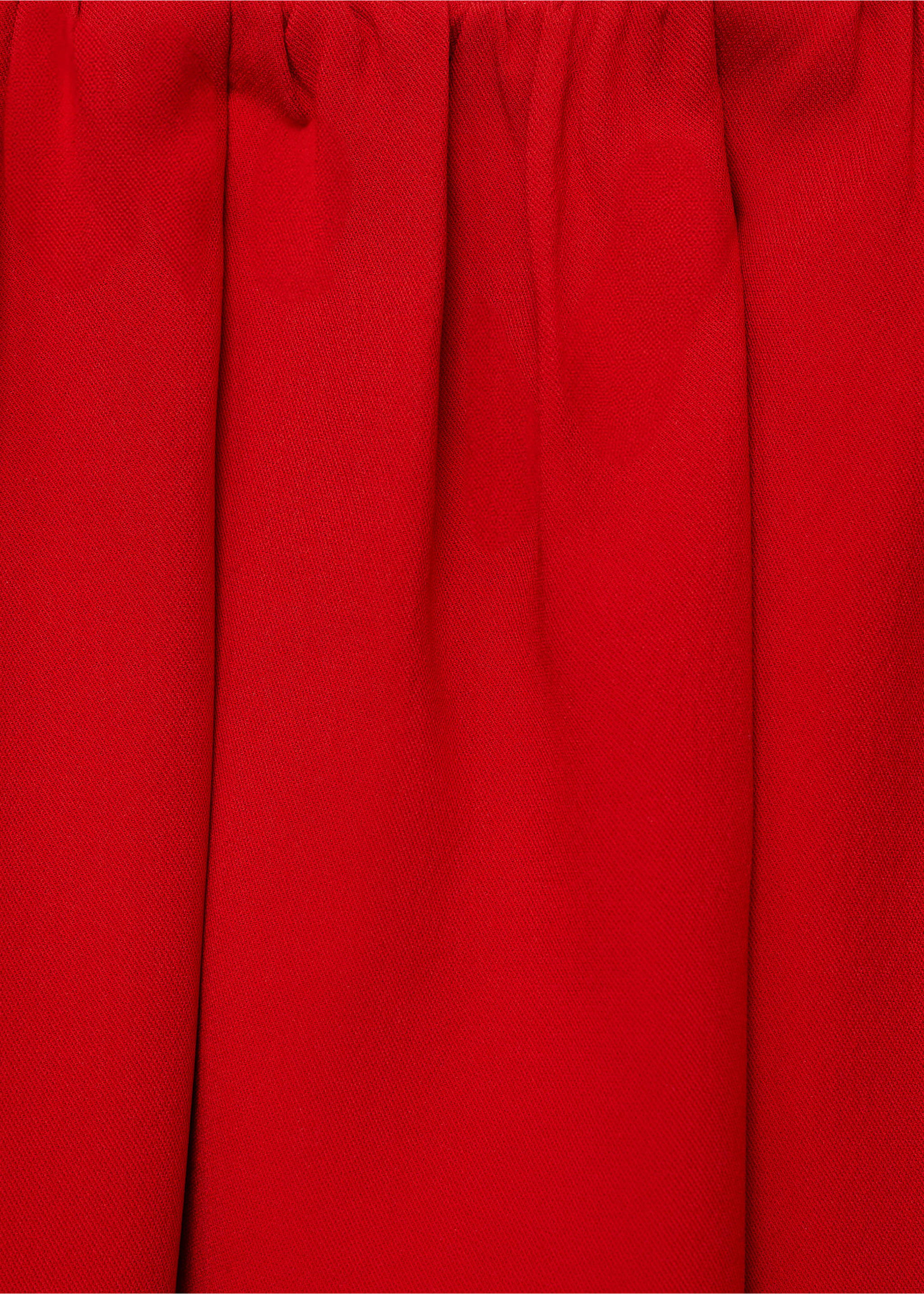 Long skirt with gathered waist - Details of the article 8, Red. Ref: 87096372-00.