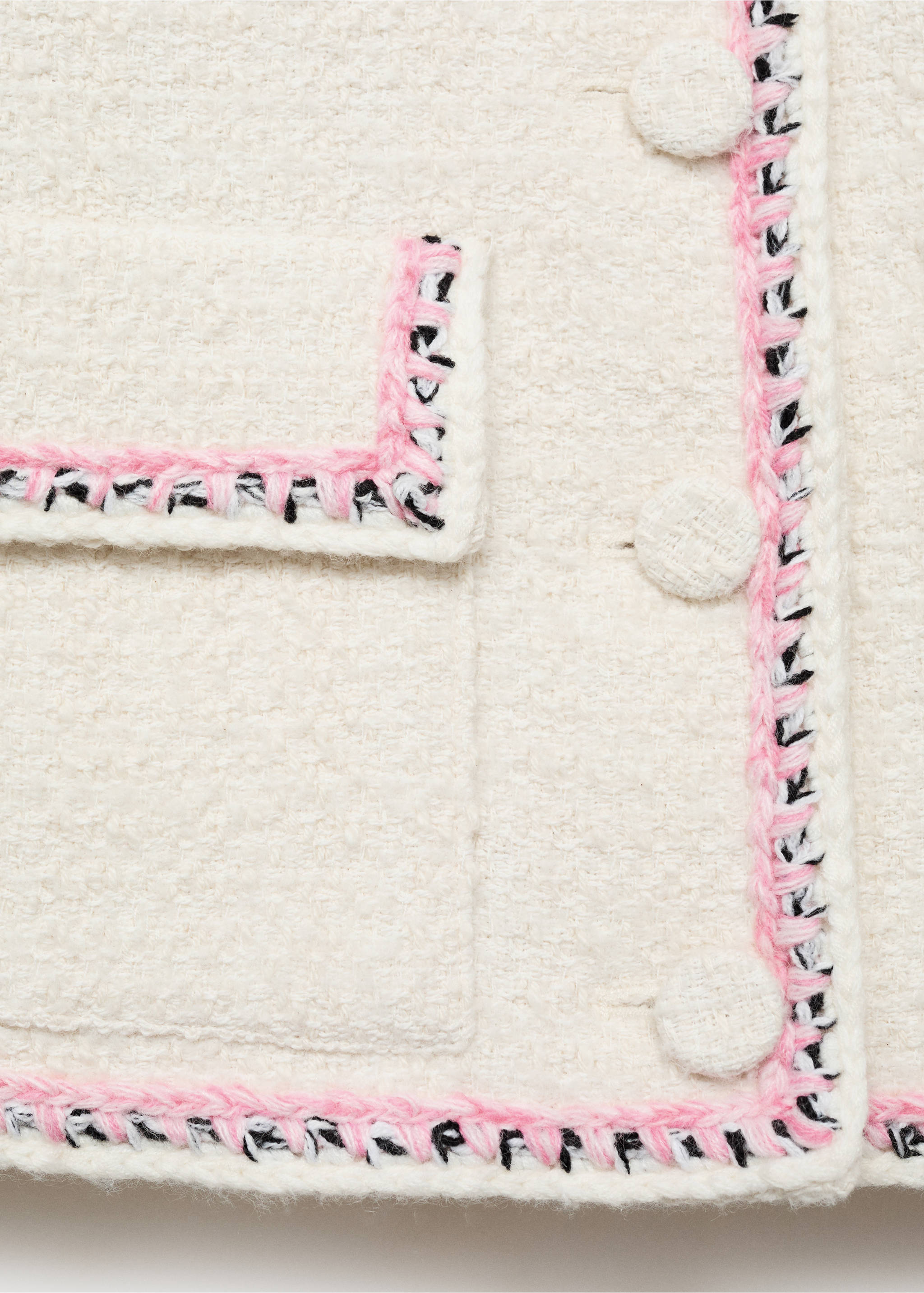 Veste tweed liserés contrastants - Détail de l'article 0, Écru. Ref: 87096373-00.