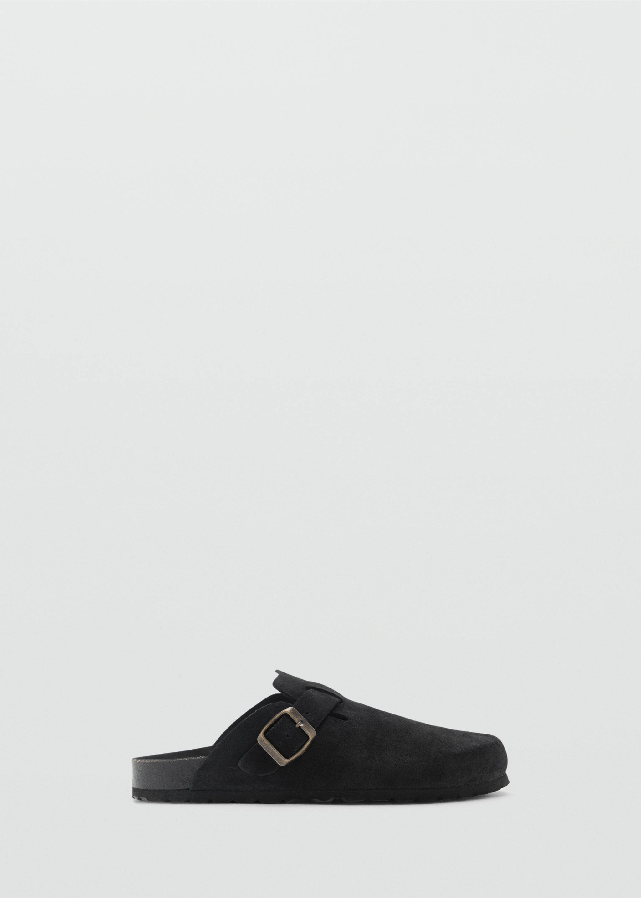 Suede leather clogs - Article without model, Black. Ref: 87096374-00.