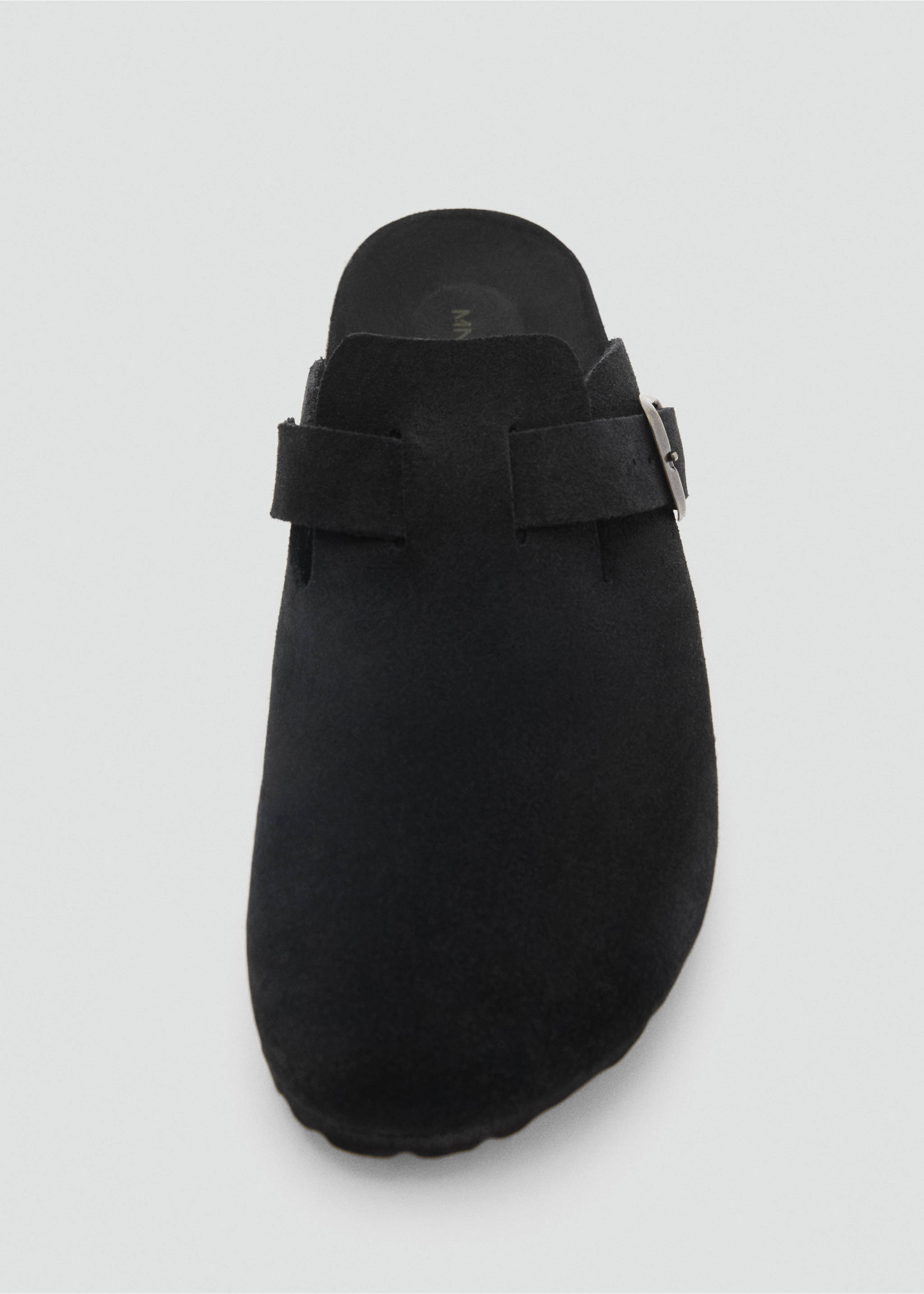 Suede leather clogs - Details of the article 3, Black. Ref: 87096374-00.