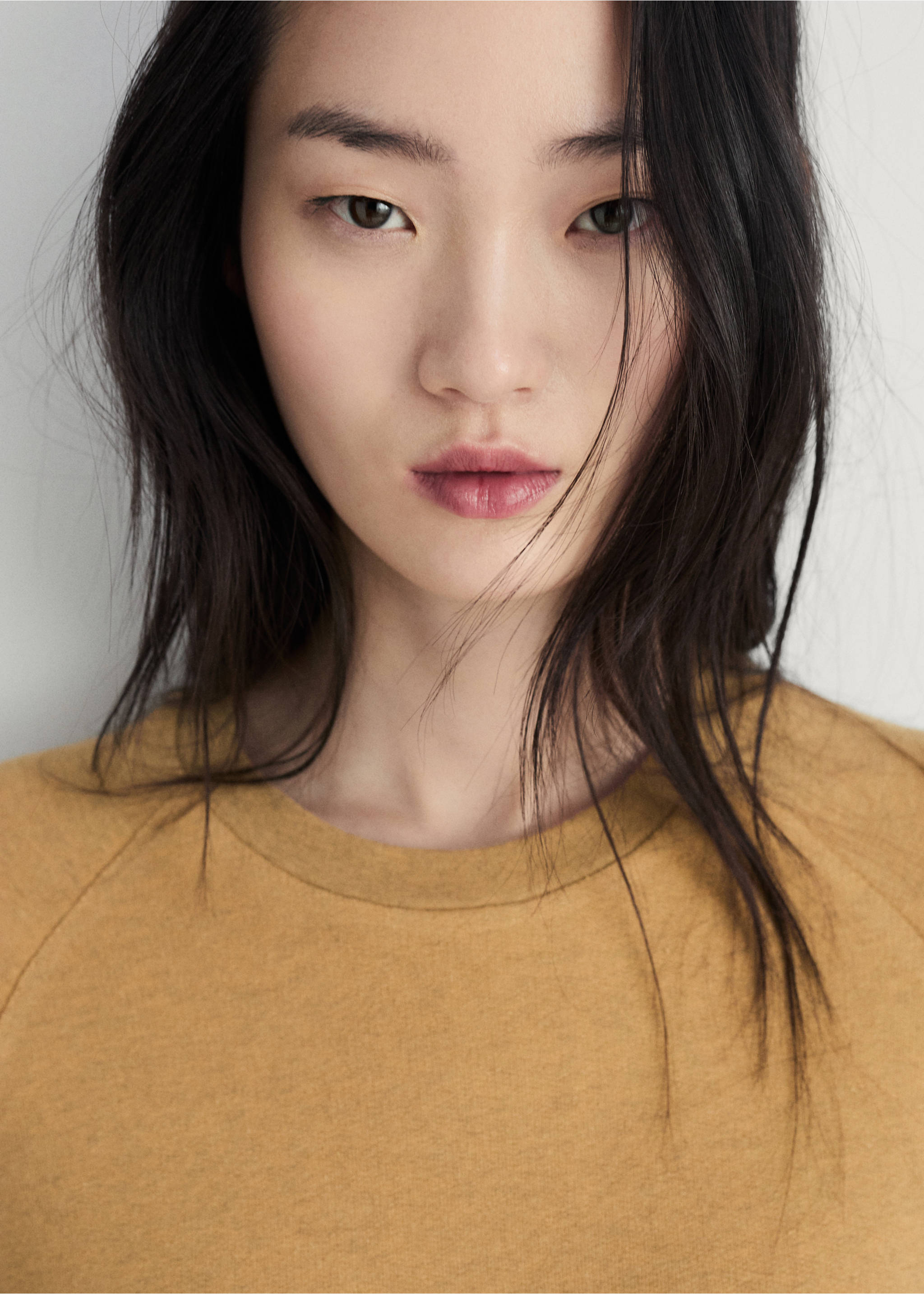 Camisa de noite de felpa mesclada de algodão - Pormenor do artigo 1, Ocre. Ref: 87096709-00.