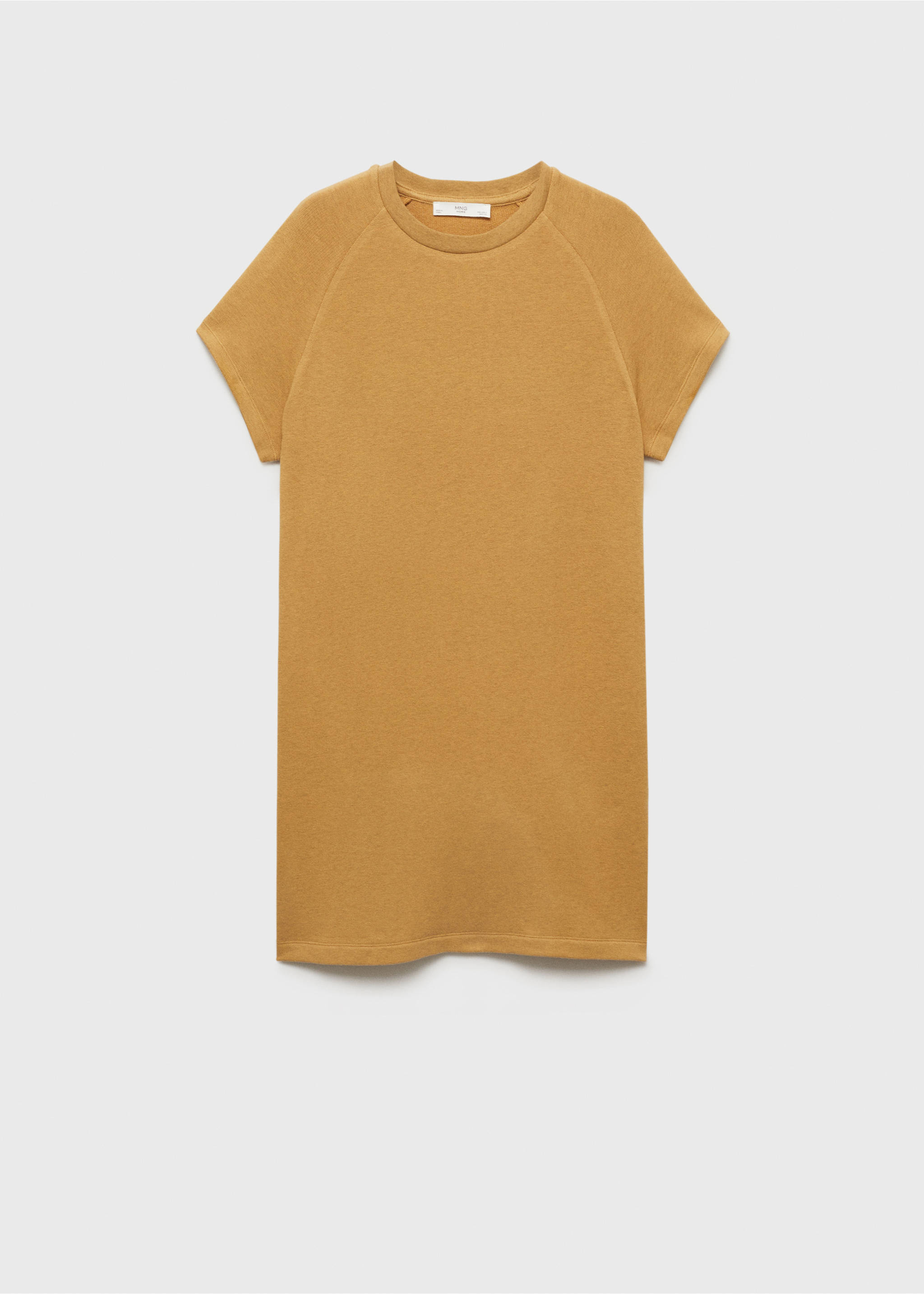 Camisa de noite de felpa mesclada de algodão - Artigo sem modelo, Ocre. Ref: 87096709-00.