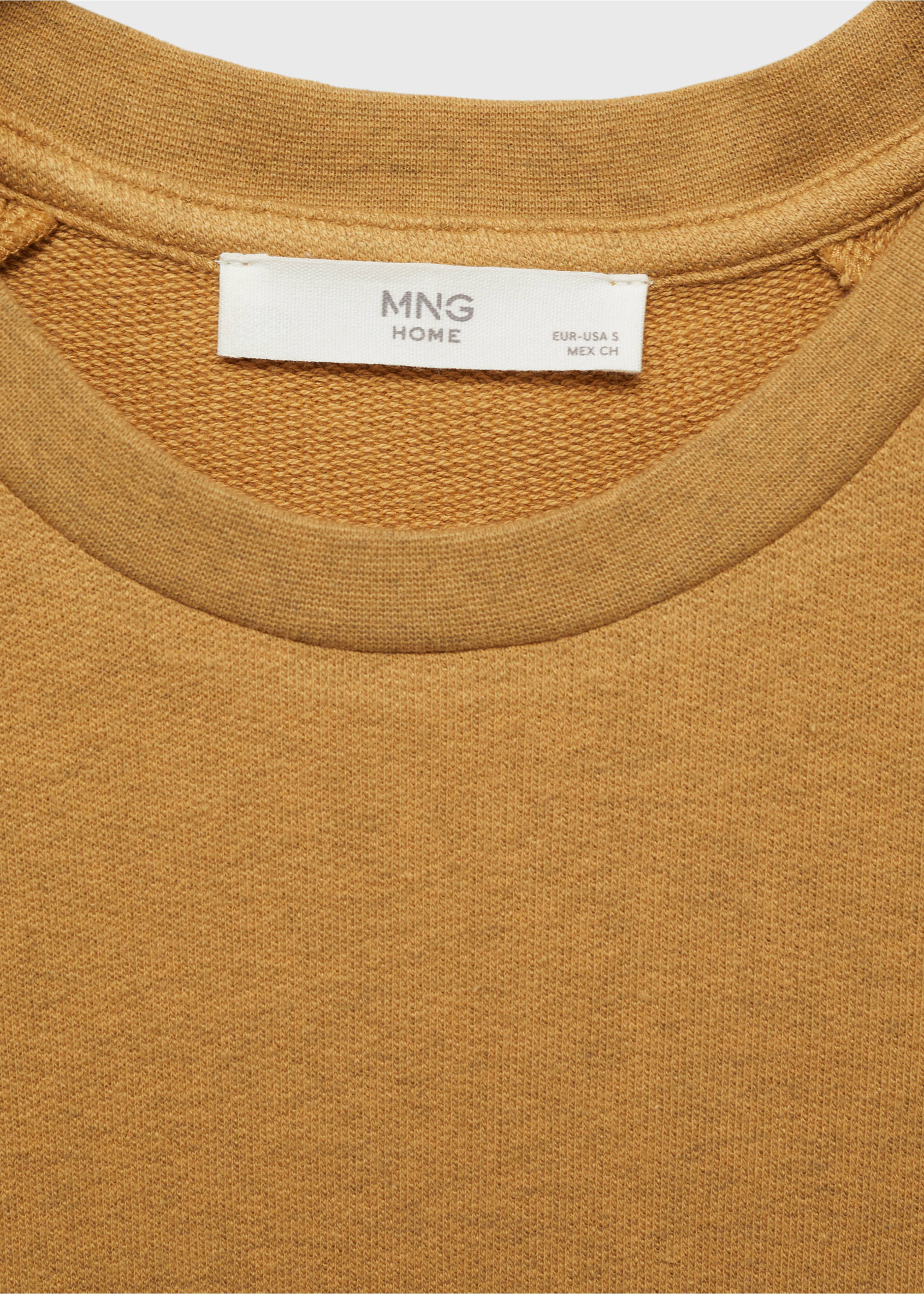 Camisa de noite de felpa mesclada de algodão - Pormenor do artigo 8, Ocre. Ref: 87096709-00.