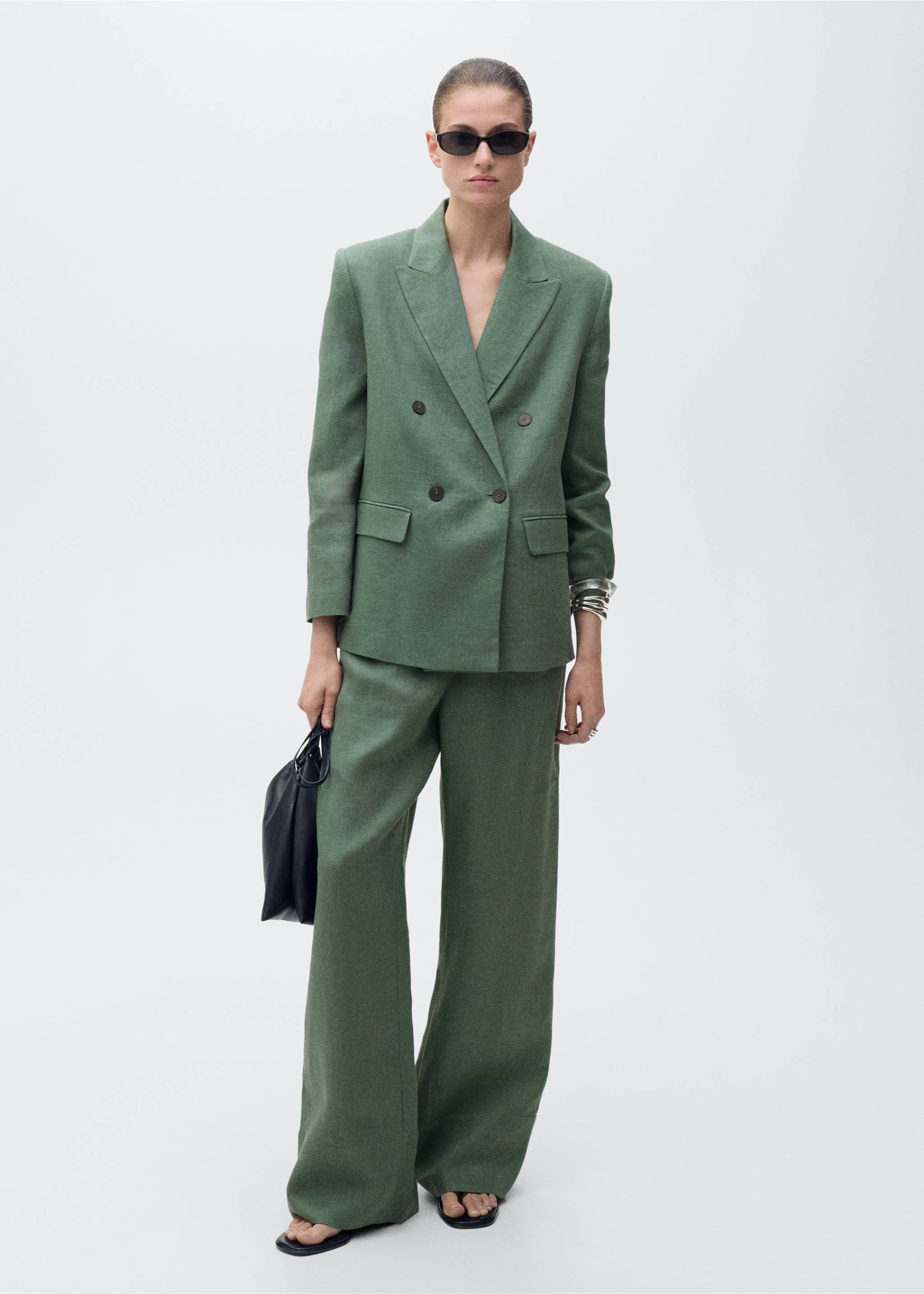 Linen suit jacket - General plane, Forest Green. Ref: 87096711-00.