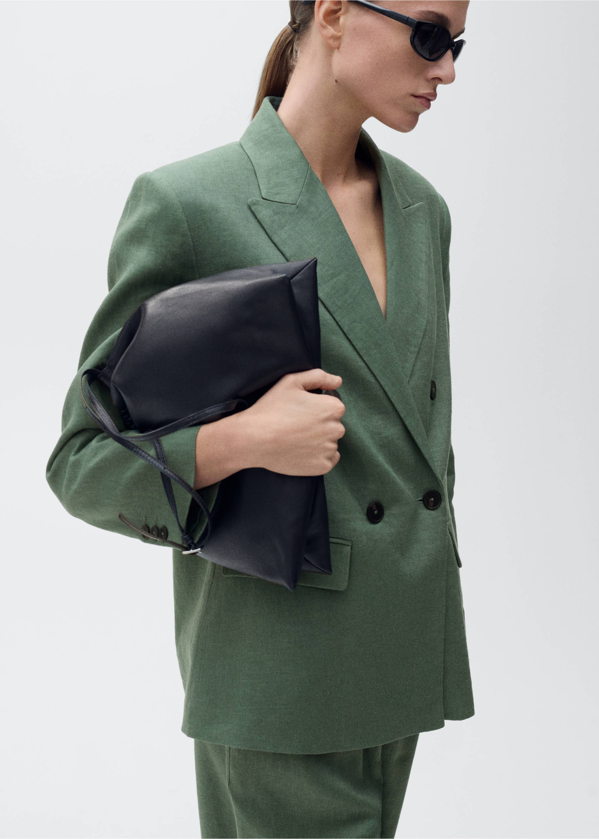 Linen suit jacket - Medium plane, Forest Green. Ref: 87096711-00.