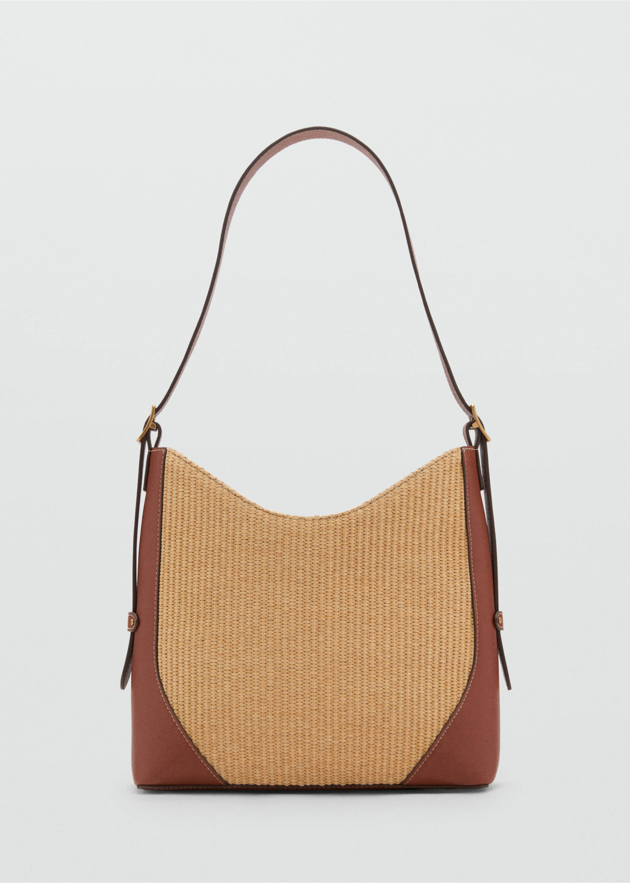Bolso hombro efecto rafia - Artículo sin modelo, Cuero. Ref: 87096713-00.