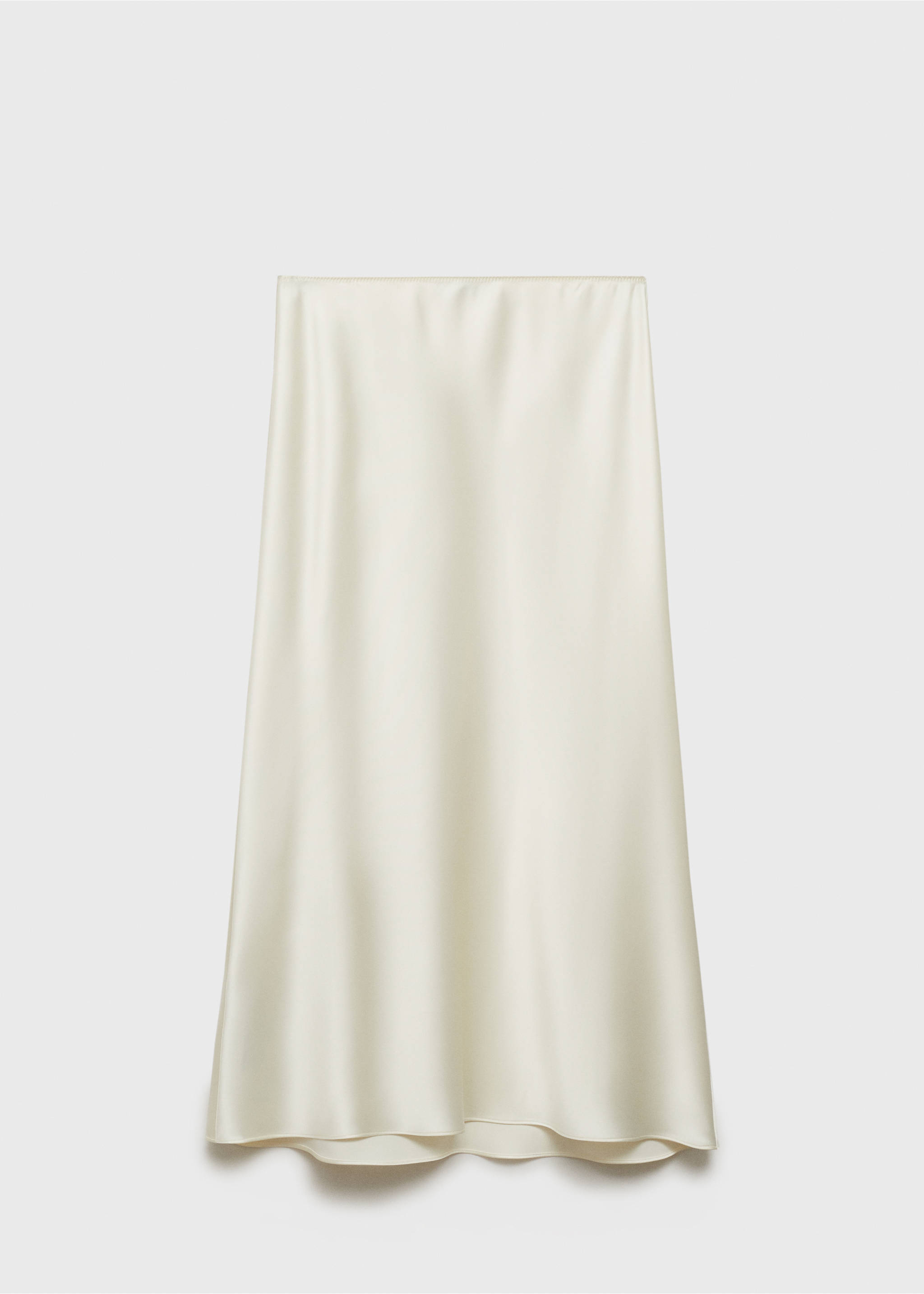 Midi satin skirt - Article without model, Ecru. Ref: 87096716-00.