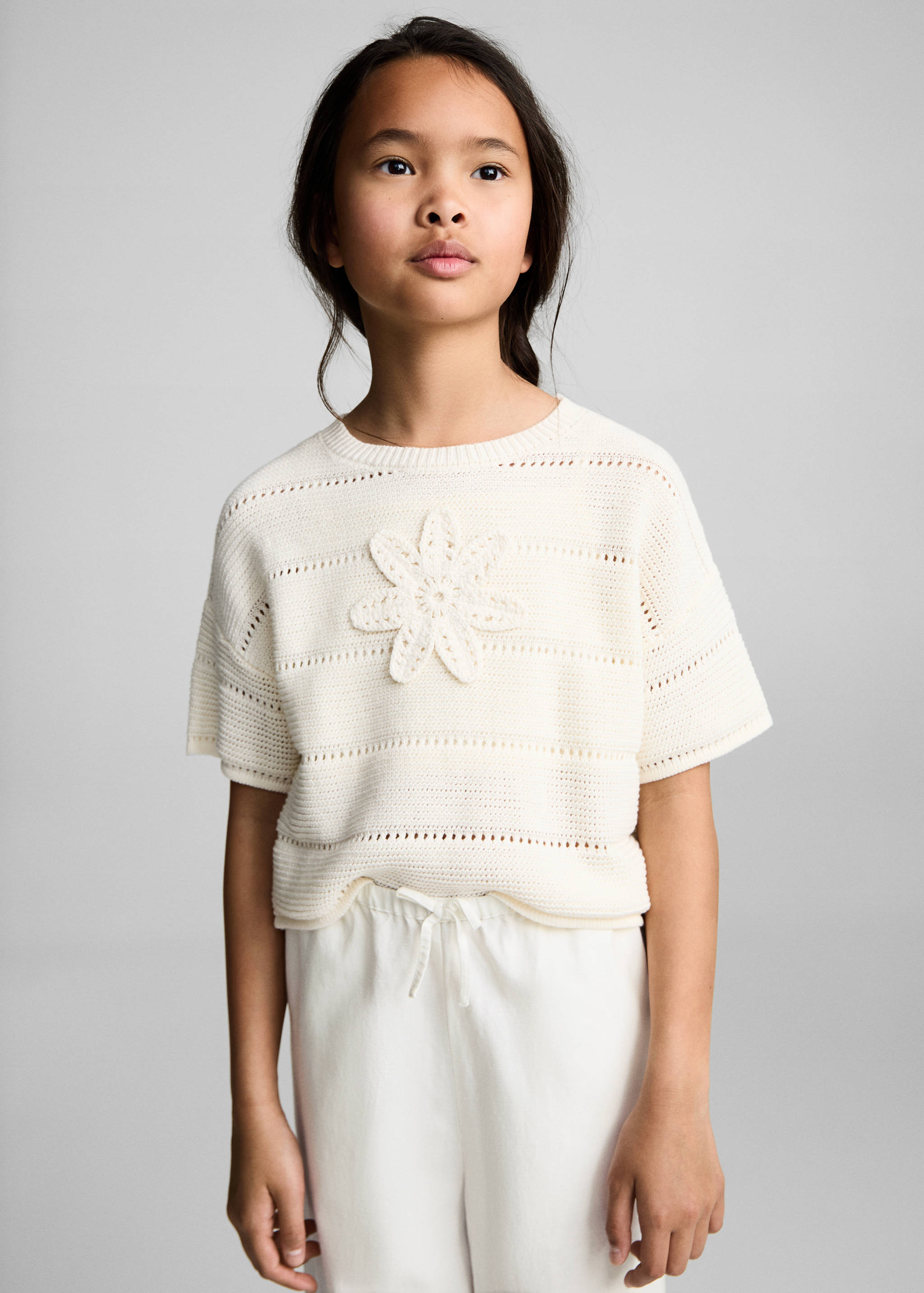 Cotton linen-blend trousers - Medium plane