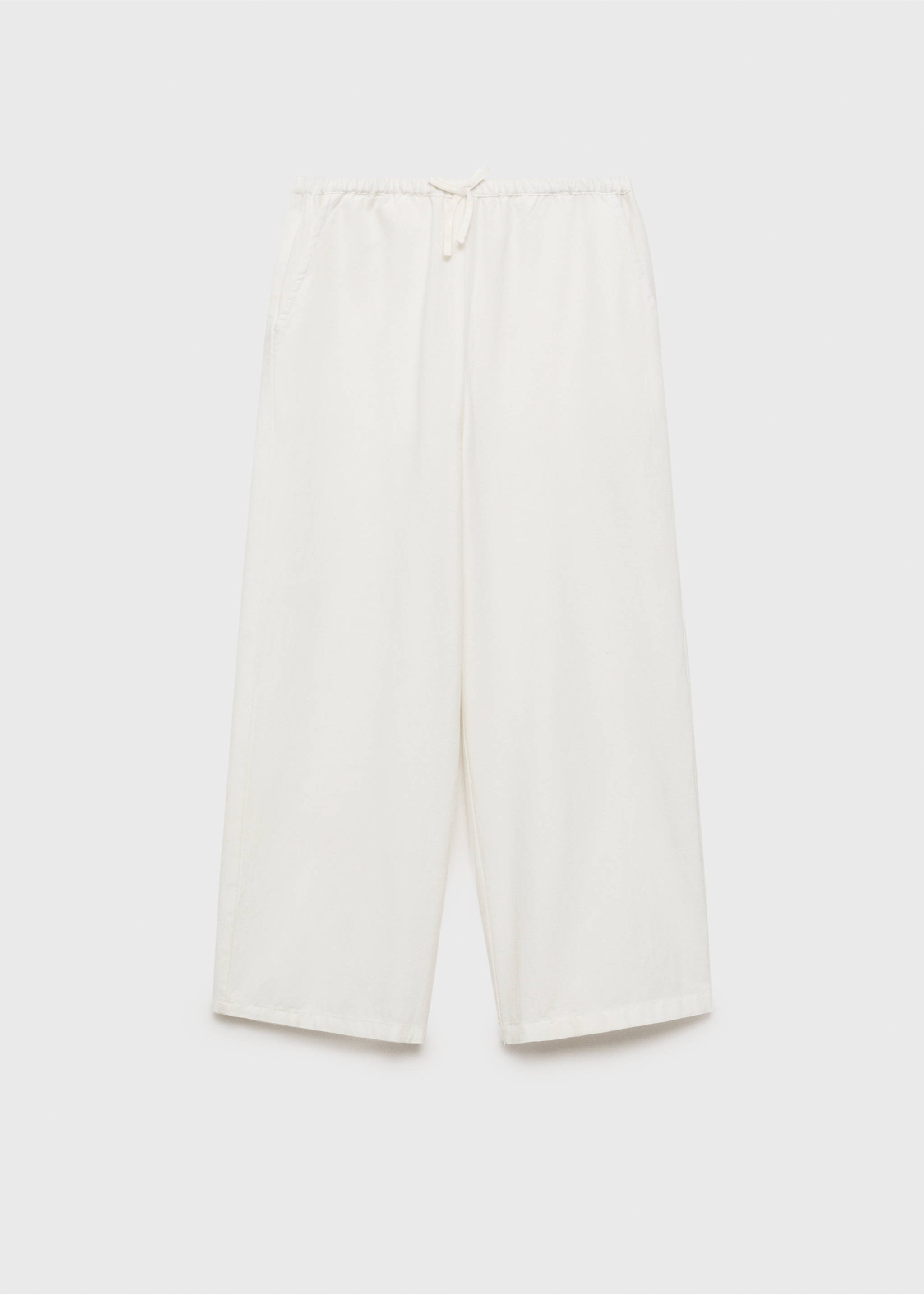 Cotton linen-blend trousers - Article without model, White. Ref: 87097161-00.