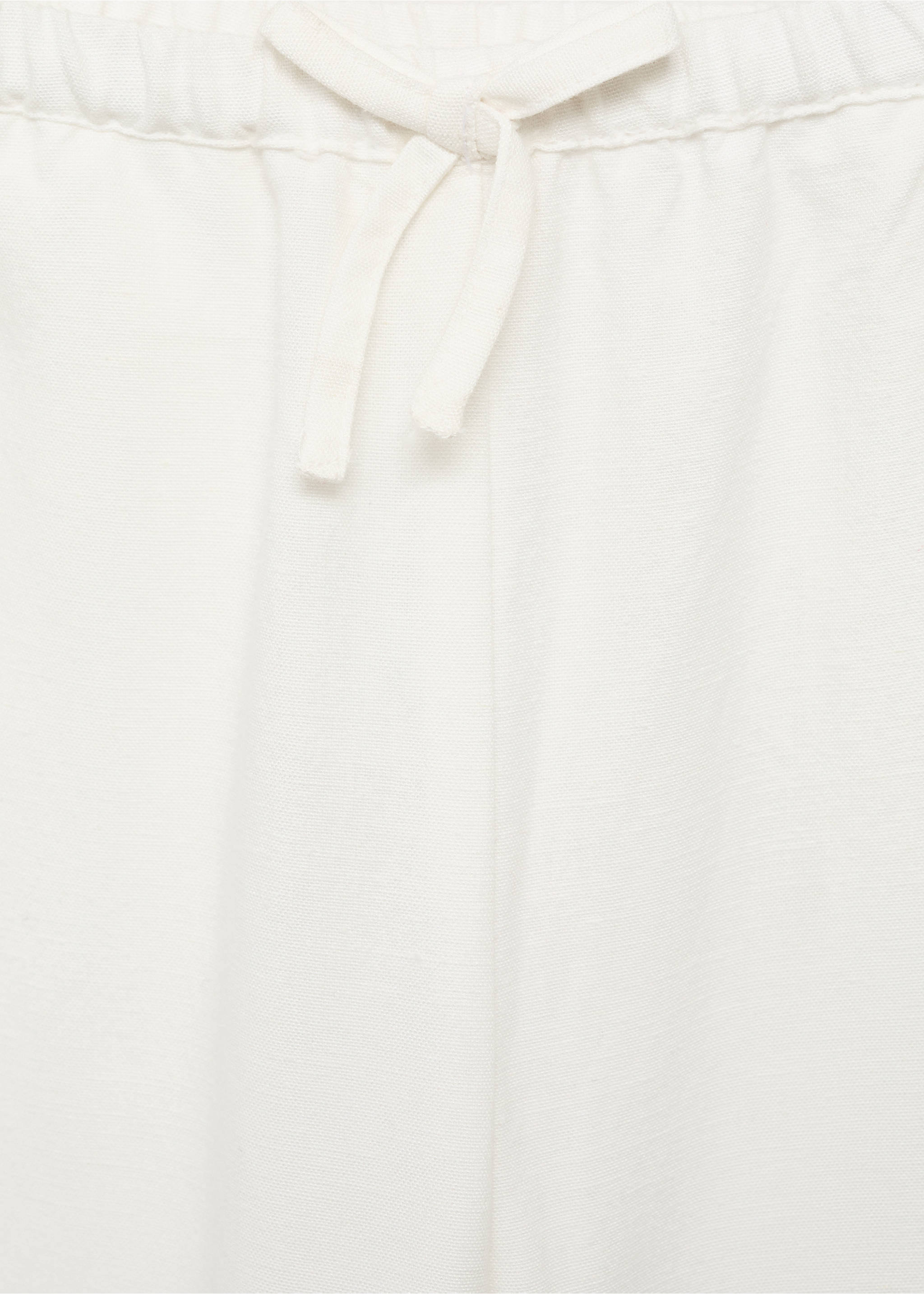 Cotton linen-blend trousers - Details of the article 8, White. Ref: 87097161-00.