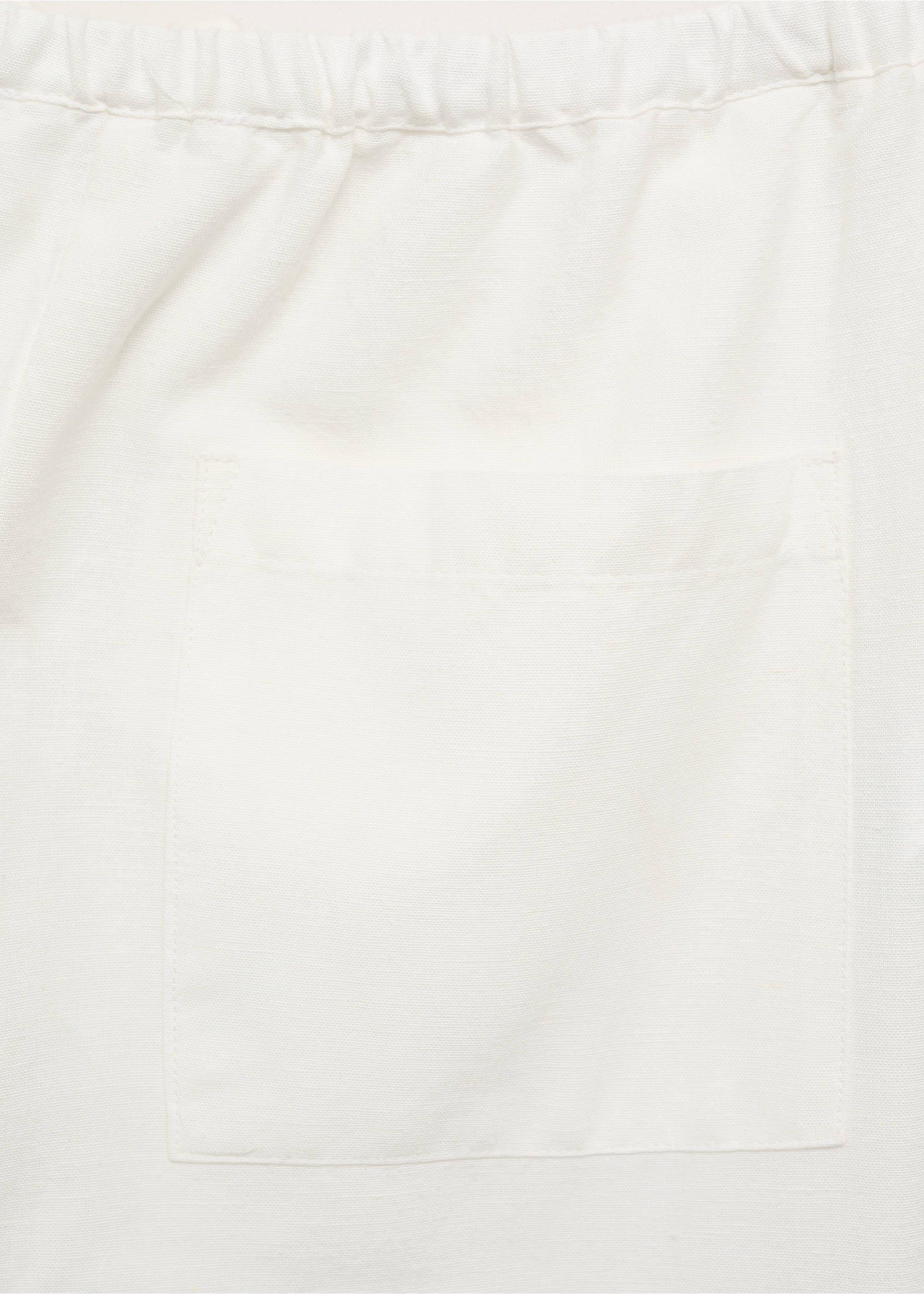 Cotton linen-blend trousers - Details of the article 0, White. Ref: 87097161-00.
