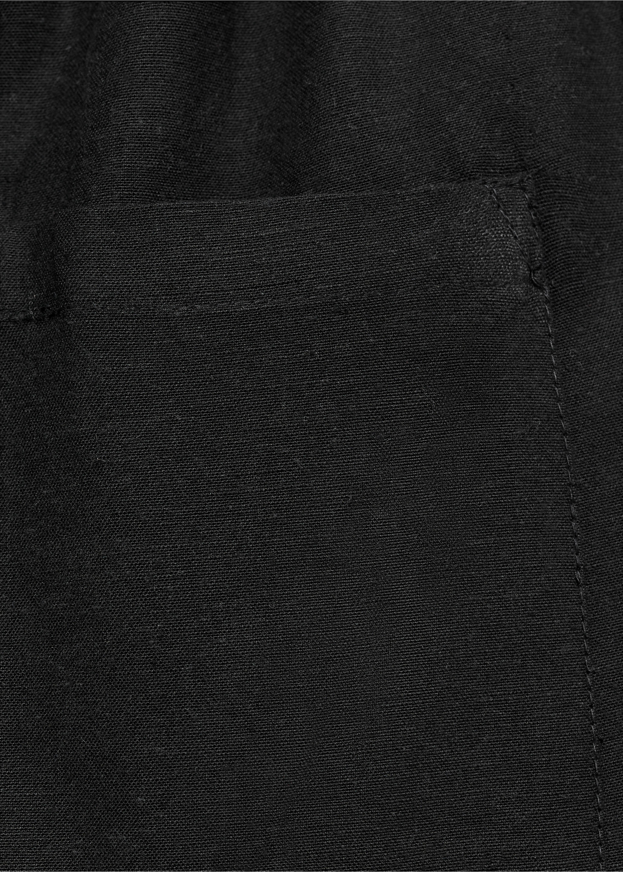 Hose aus Baumwoll-Leinen-Gemisch - Detail des Artikels 8, Schwarz. Ref: 87097161-00.