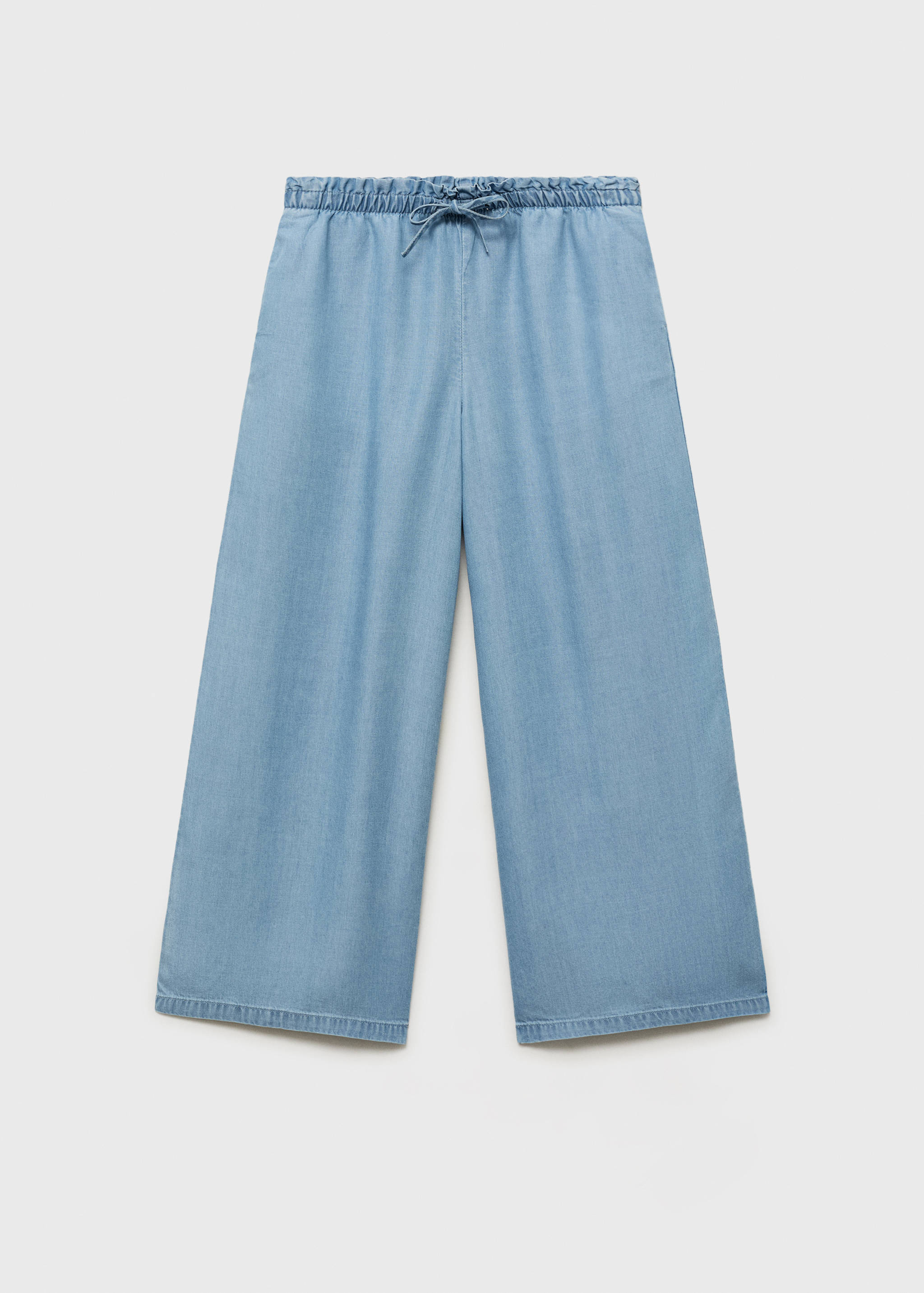 Gerade, fließende Hose mit Schleife - Artikel ohne Model