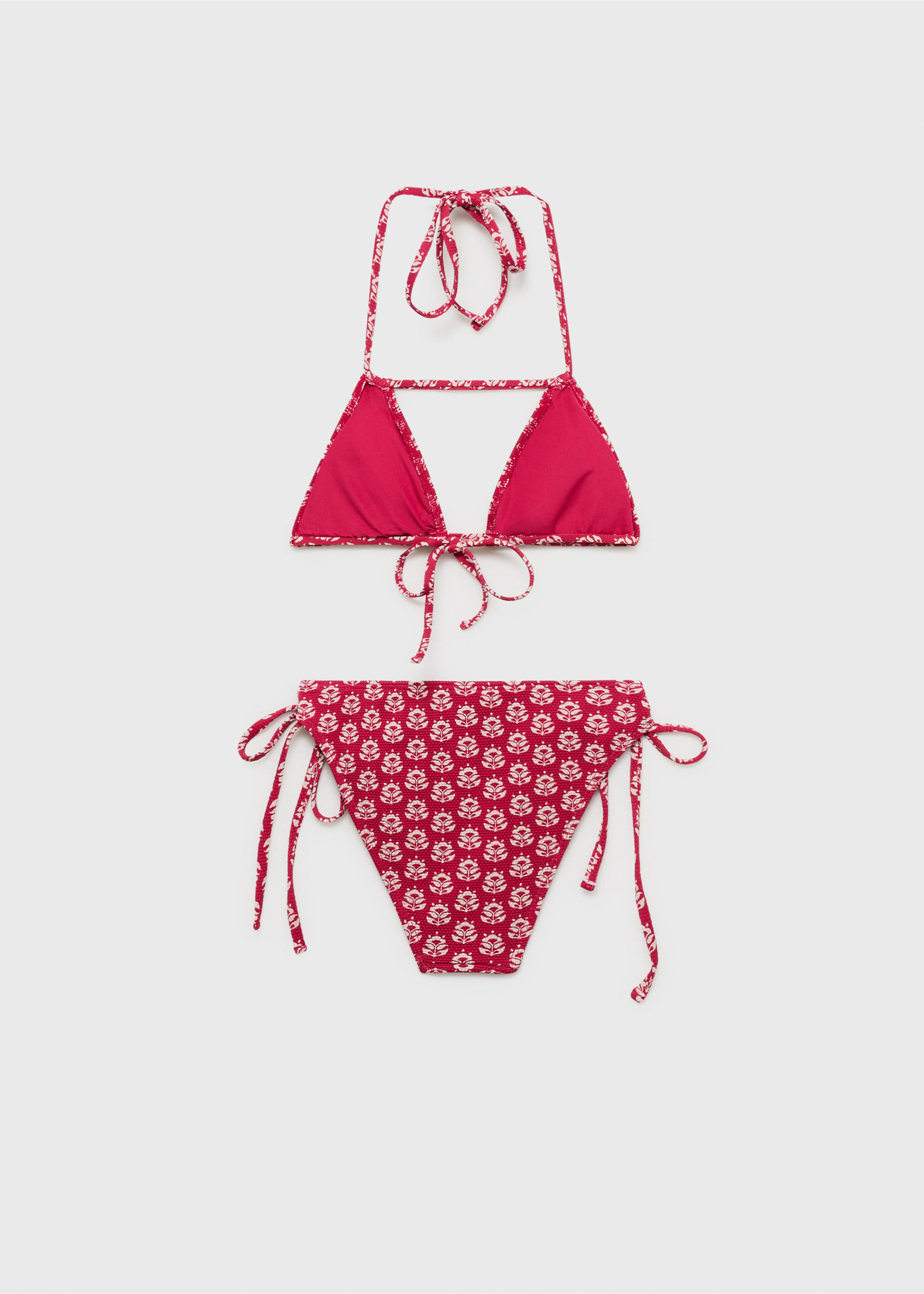 Bikini multiposición estampado - Reverso del artículo, Rojo. Ref: 87097165-00.