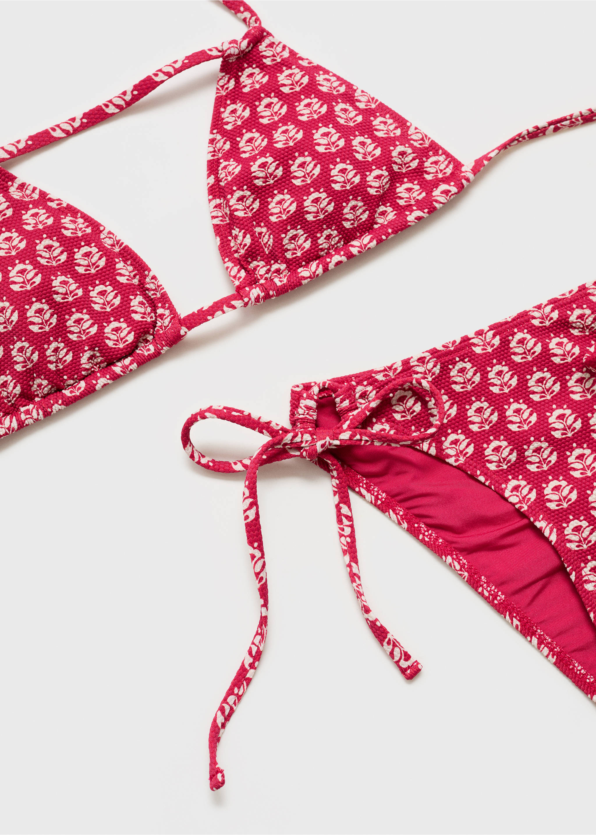 Bikini multiposición estampado - Detalle del artículo 8, Rojo. Ref: 87097165-00.
