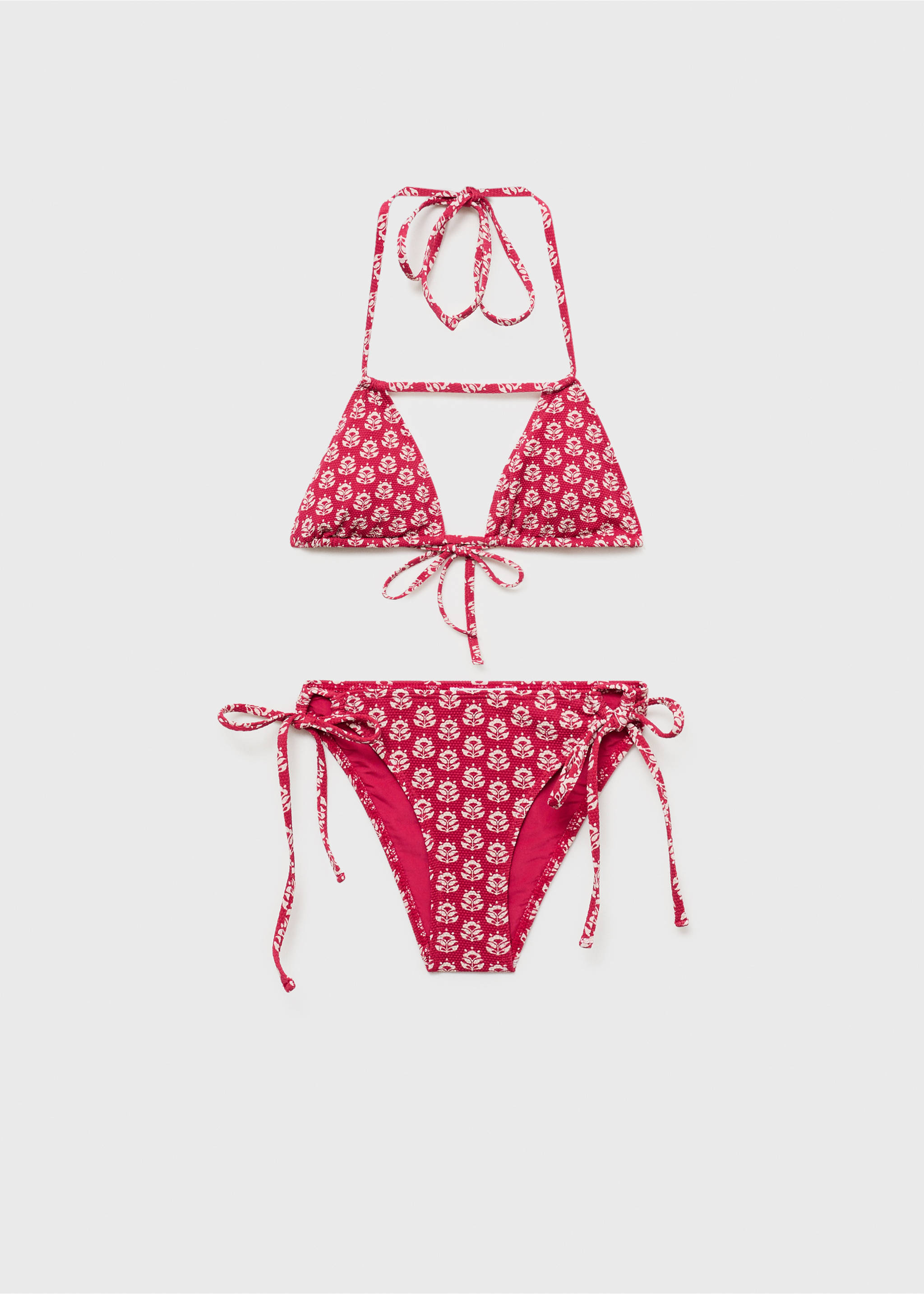 Bikini multiposición estampado - Artículo sin modelo, Rojo. Ref: 87097165-00.