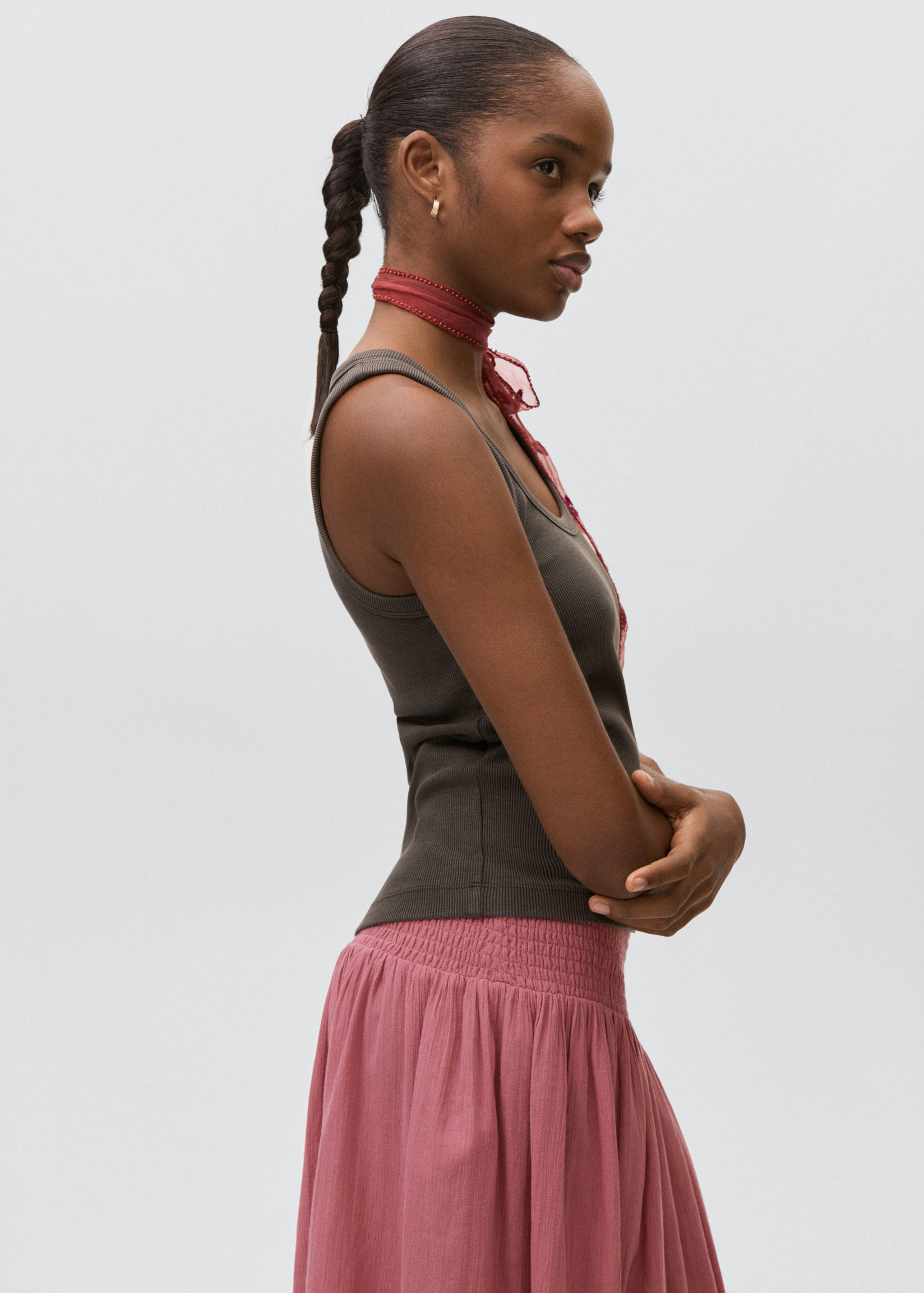 Ruffled long skirt - Medium plane
