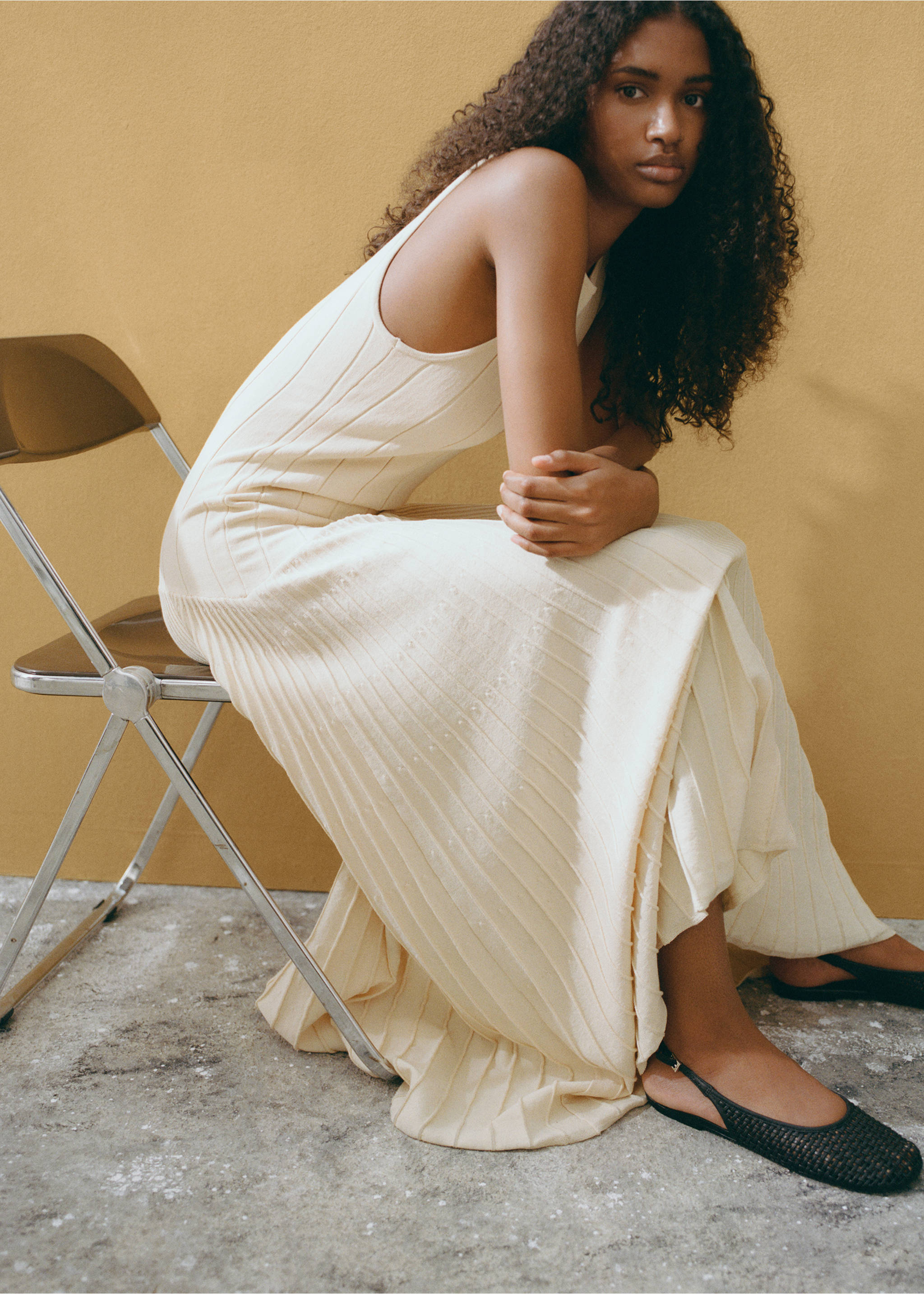 Zapato efecto piel trenzado - Plano general, Negro. Ref: 87097170-00.