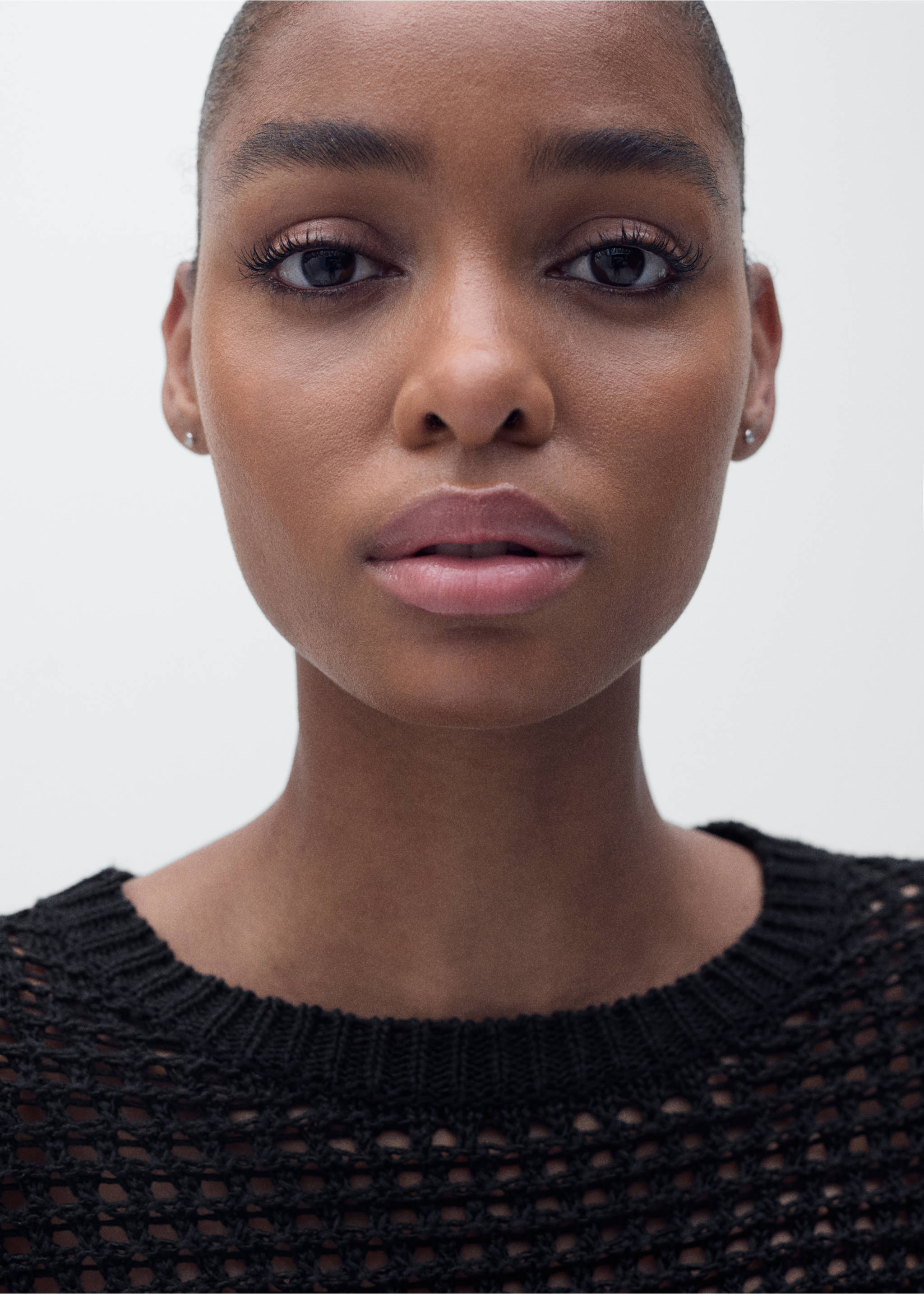 Kurzarm-Häkelpullover - Detail des Artikels 1, Schwarz. Ref: 87097171-00.