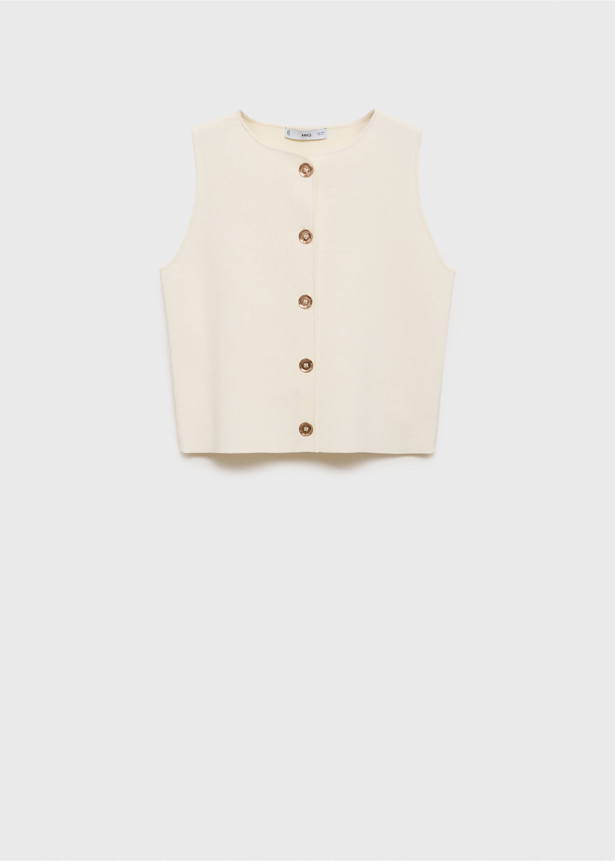 Fine-knit vest with buttons - Article without model, Ecru. Ref: 87097172-00.