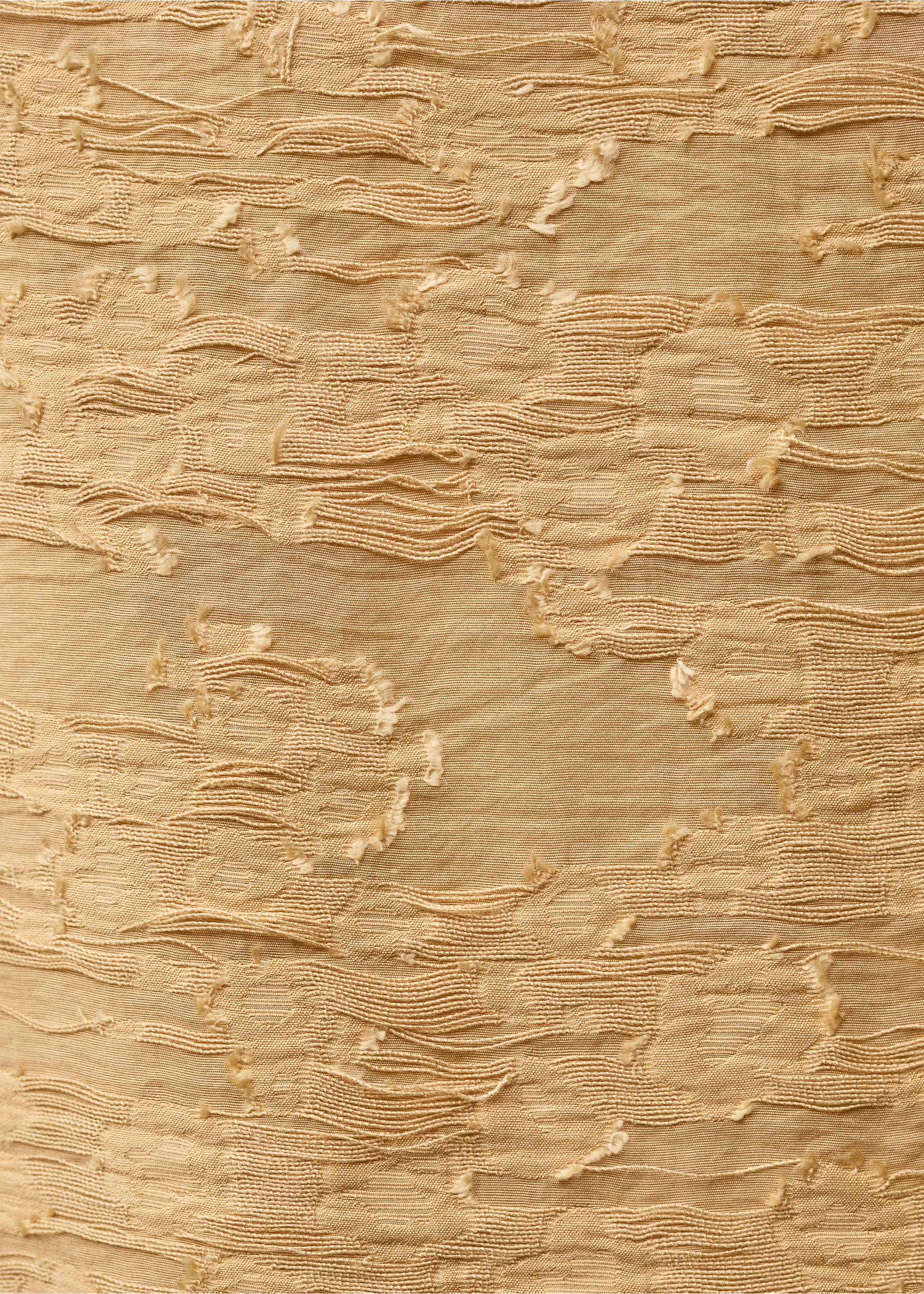 Textured straight skirt - Details of the article 8, Mustard. Ref: 87097173-00.