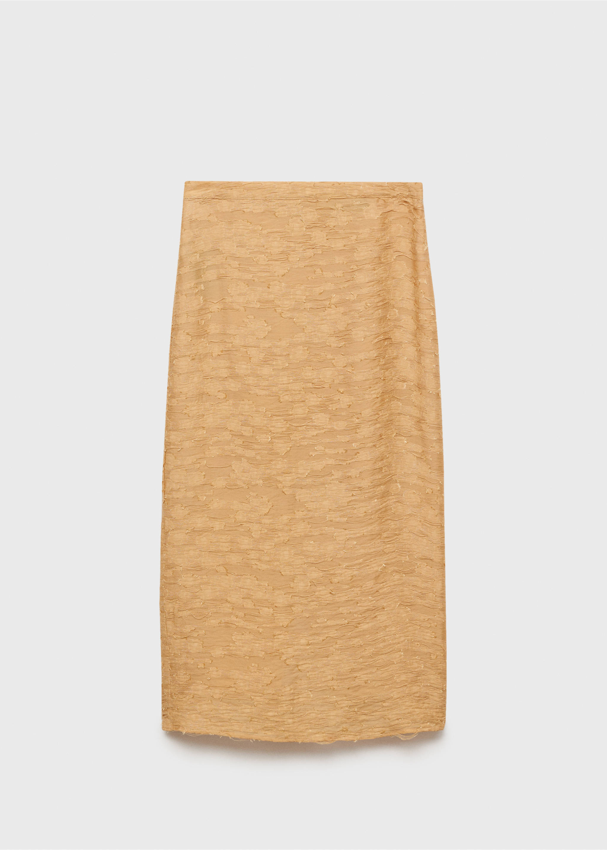 Textured straight skirt - Article without model, Mustard. Ref: 87097173-00.