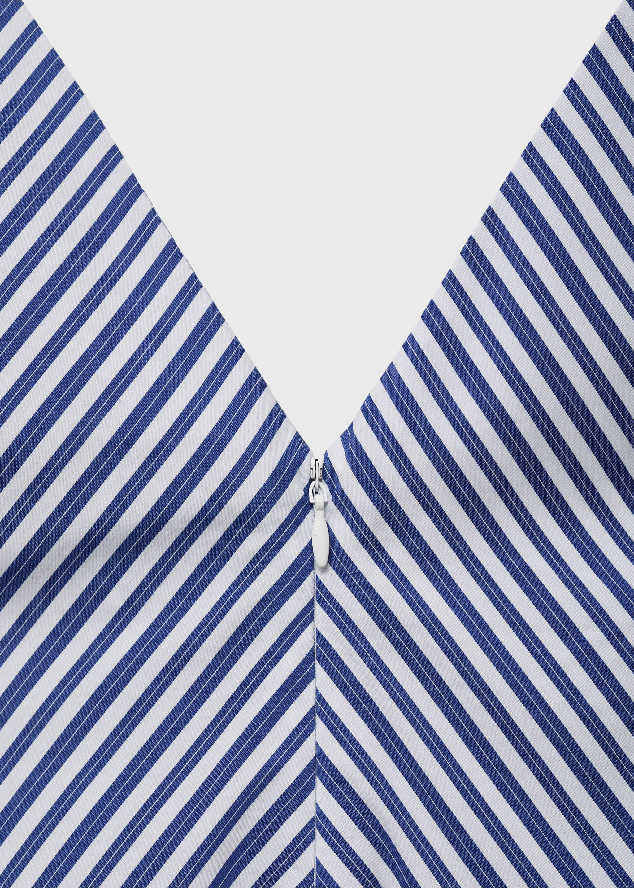 Striped flared midi-dress - Details of the article 0, Blue. Ref: 87097174-00.