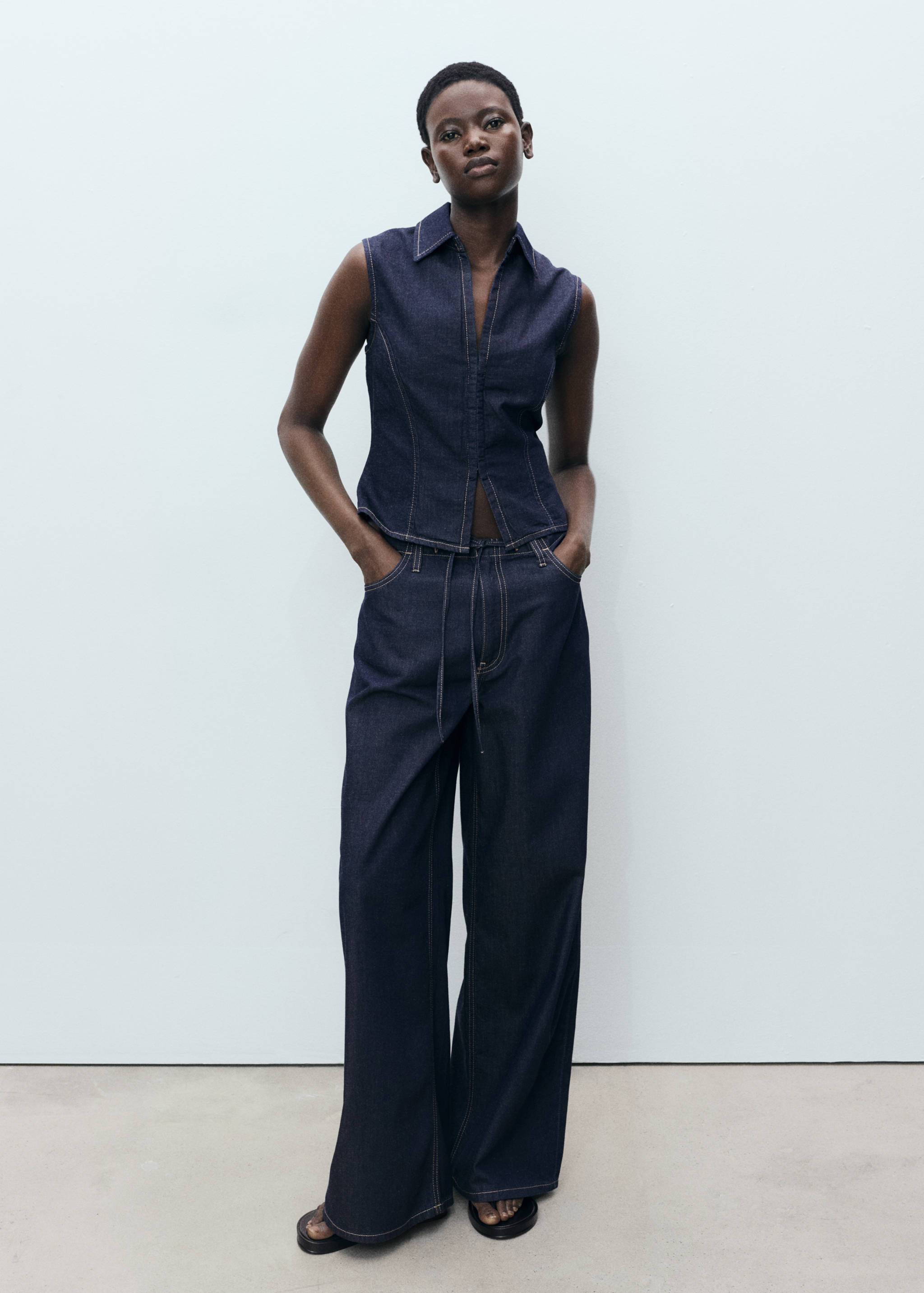 Top denim cintré - Plan général