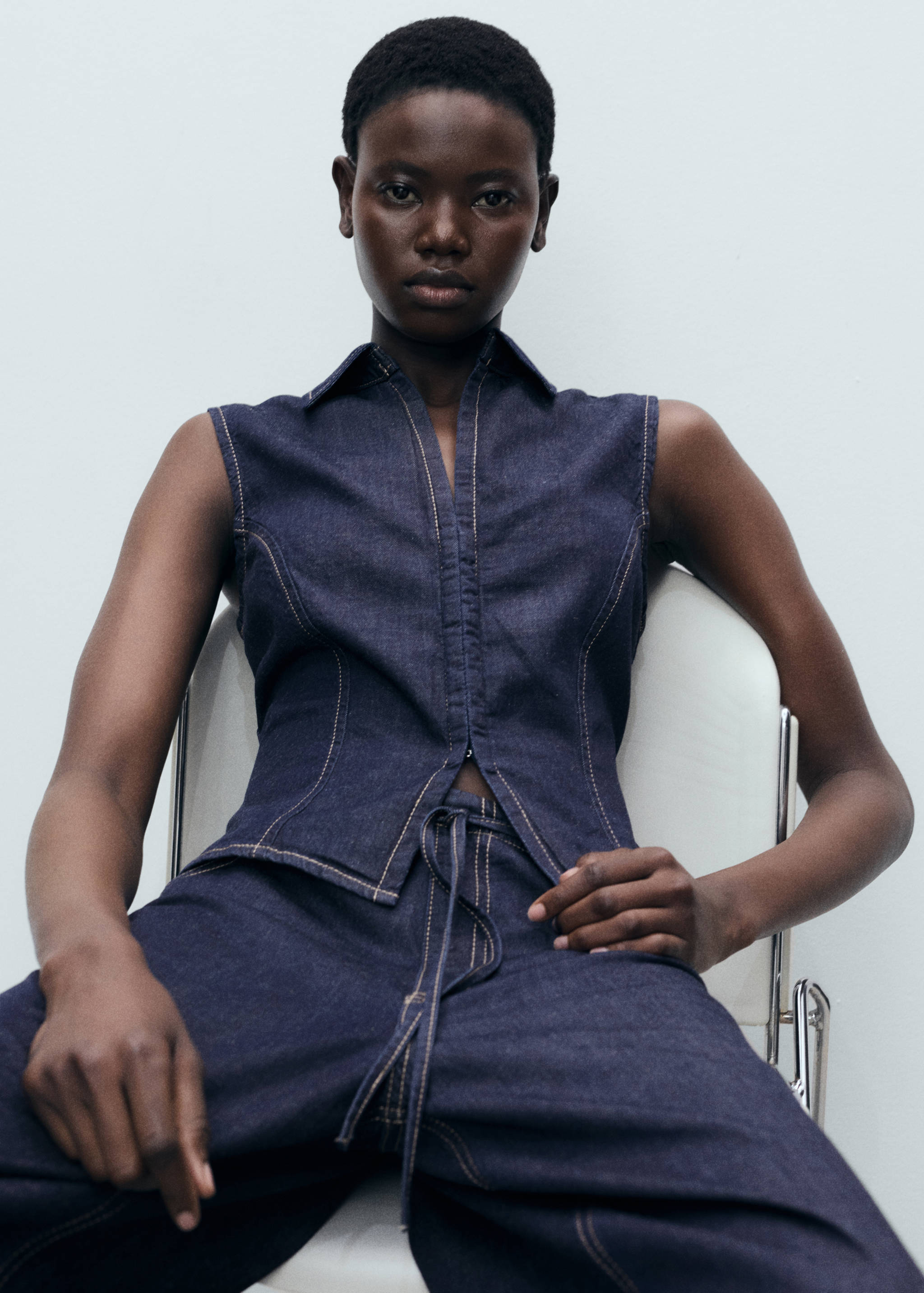 Top denim cintré - Détail de l'article 4