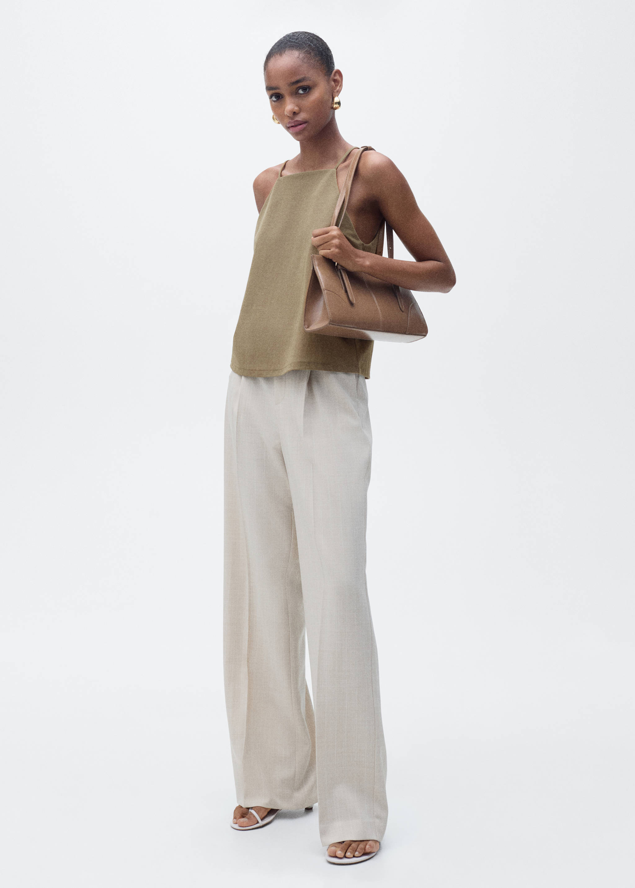 Cotton halter-neck top - General plane