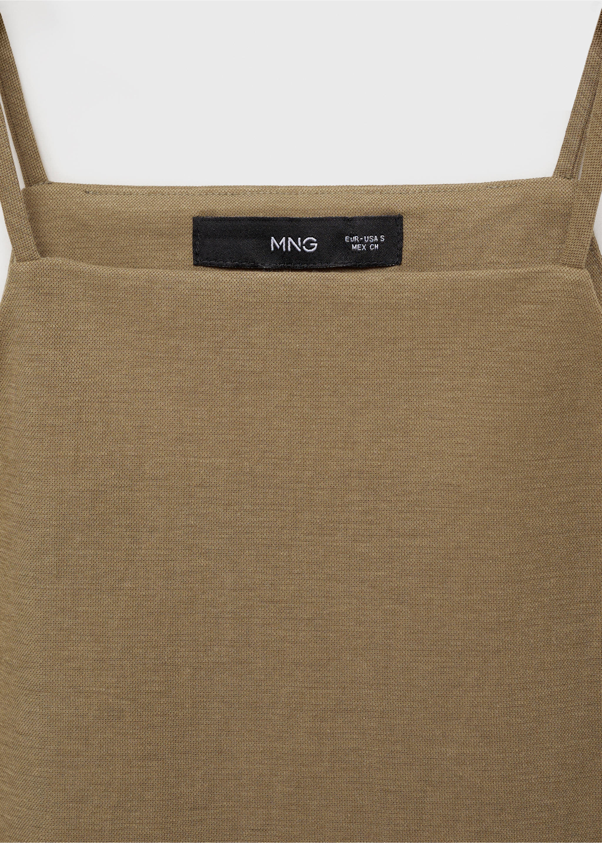 Cotton halter-neck top - Details of the article 8, Khaki. Ref: 87097177-00.