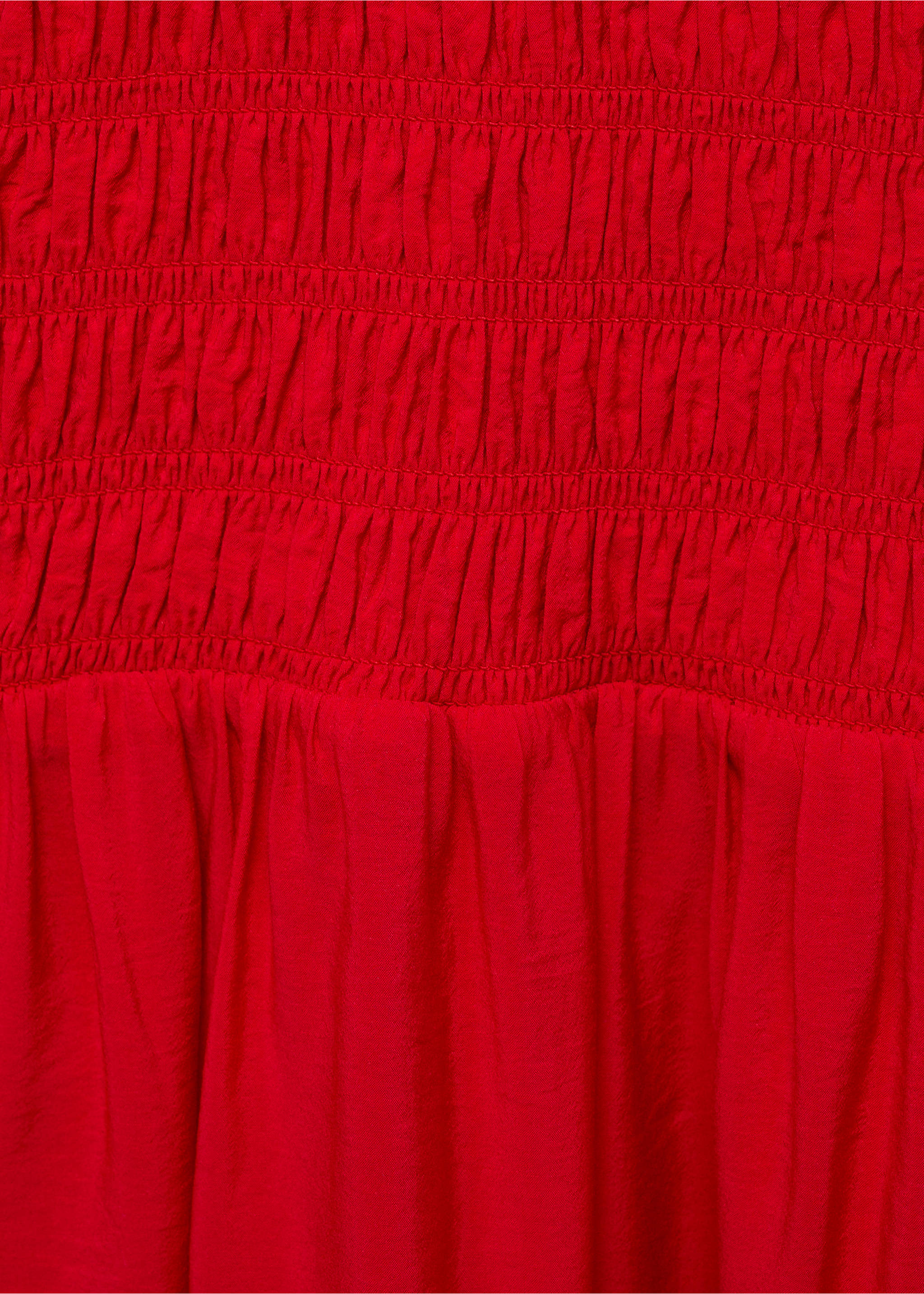 Vestido evasé cuerpo fruncido - Detalle del artículo 8, Rojo. Ref: 87097179-00.