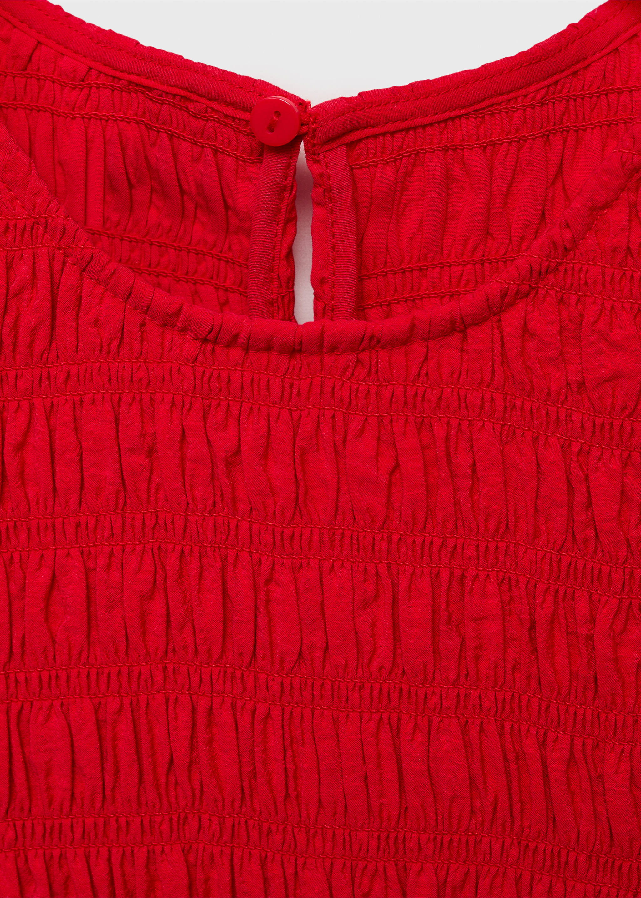 Vestido evasé cuerpo fruncido - Detalle del artículo 0, Rojo. Ref: 87097179-00.