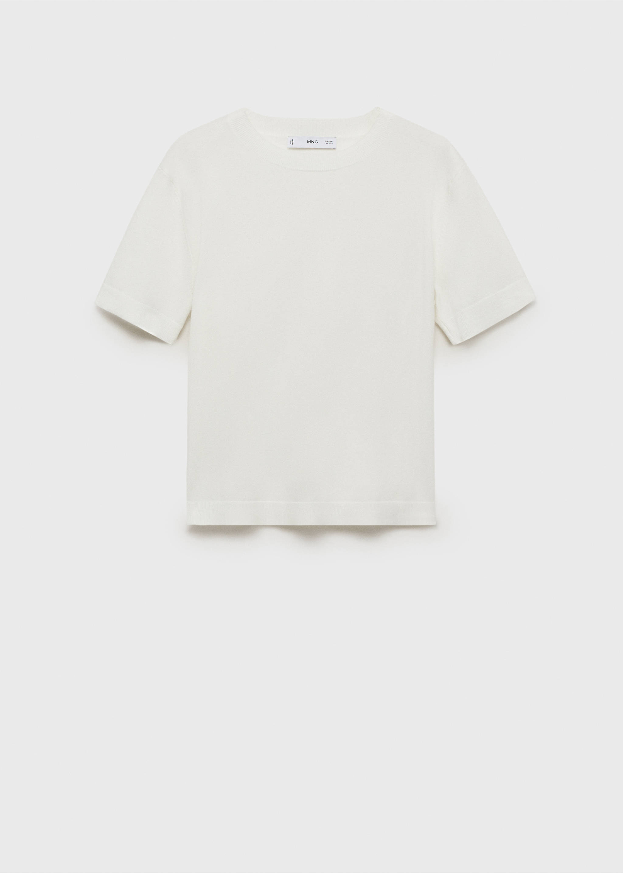 Pull-over maille fine manches courtes - Article sans modèle, Blanc. Ref: 87097181-00.