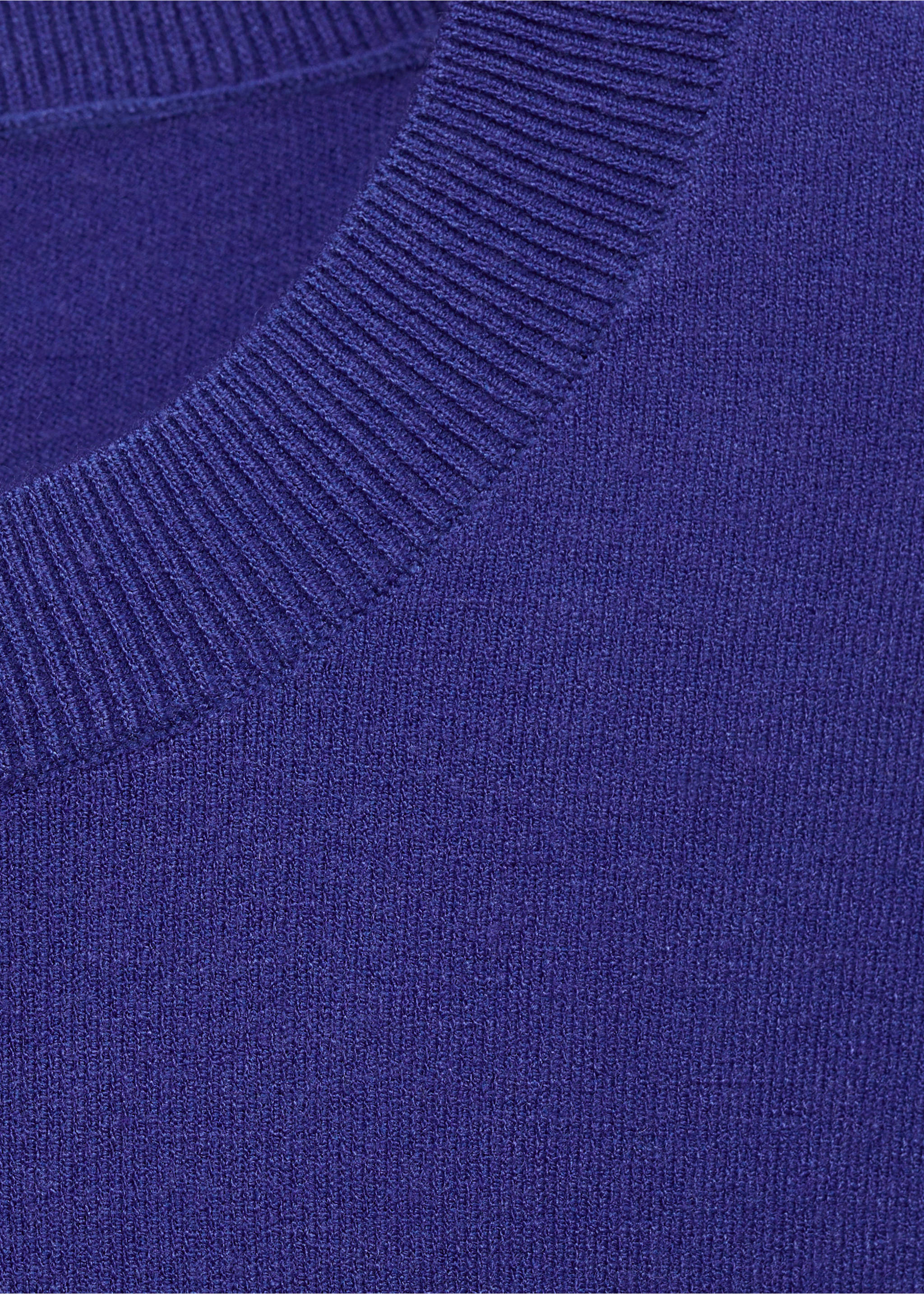 Short-sleeved fine-knit sweater - Details of the article 8, Blue. Ref: 87097181-00.