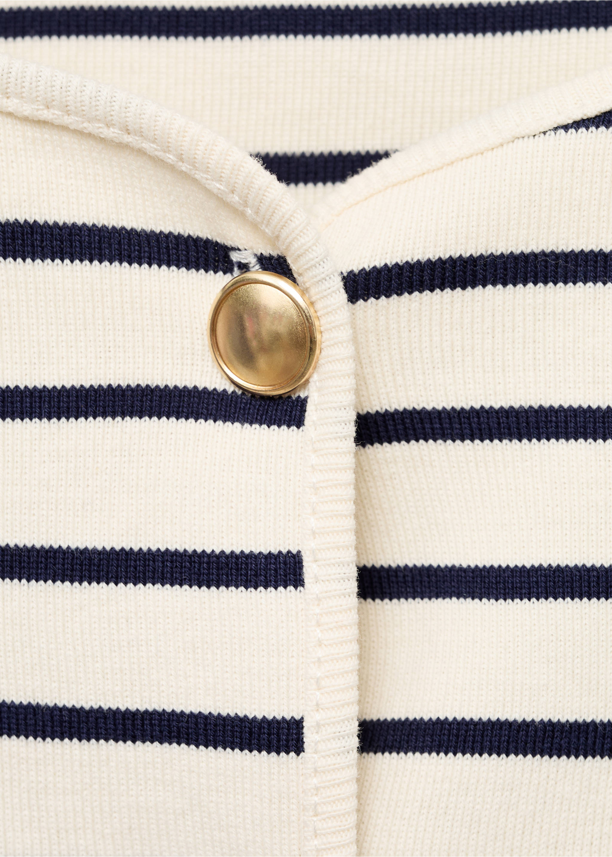 Short sleeve striped cardigan - Details of the article 8, Dark Navy. Ref: 87097182-00.