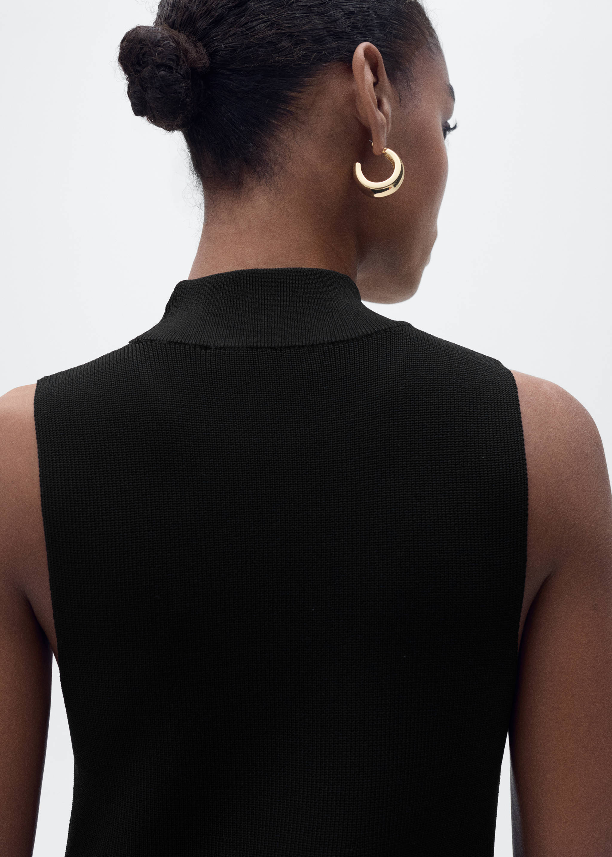 Perkins-neck knitted dress - Details of the article 1