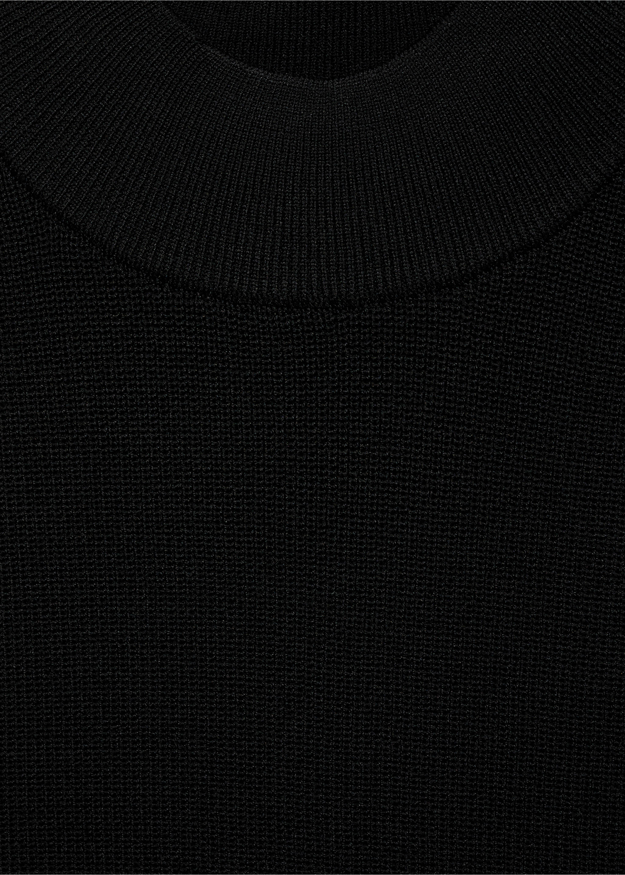 Perkins-neck knitted dress - Details of the article 8, Black. Ref: 87097184-00.