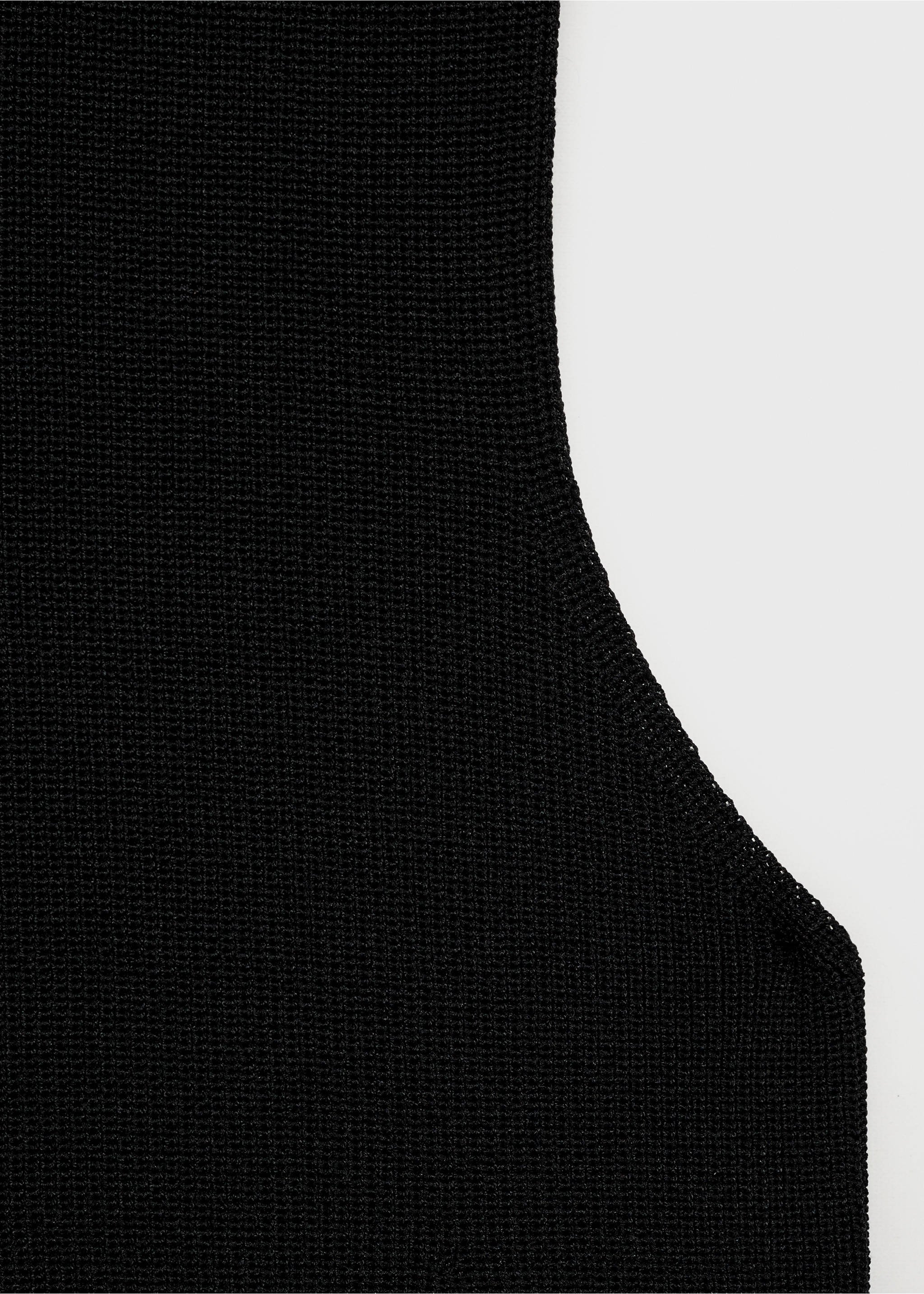 Perkins-neck knitted dress - Details of the article 0, Black. Ref: 87097184-00.