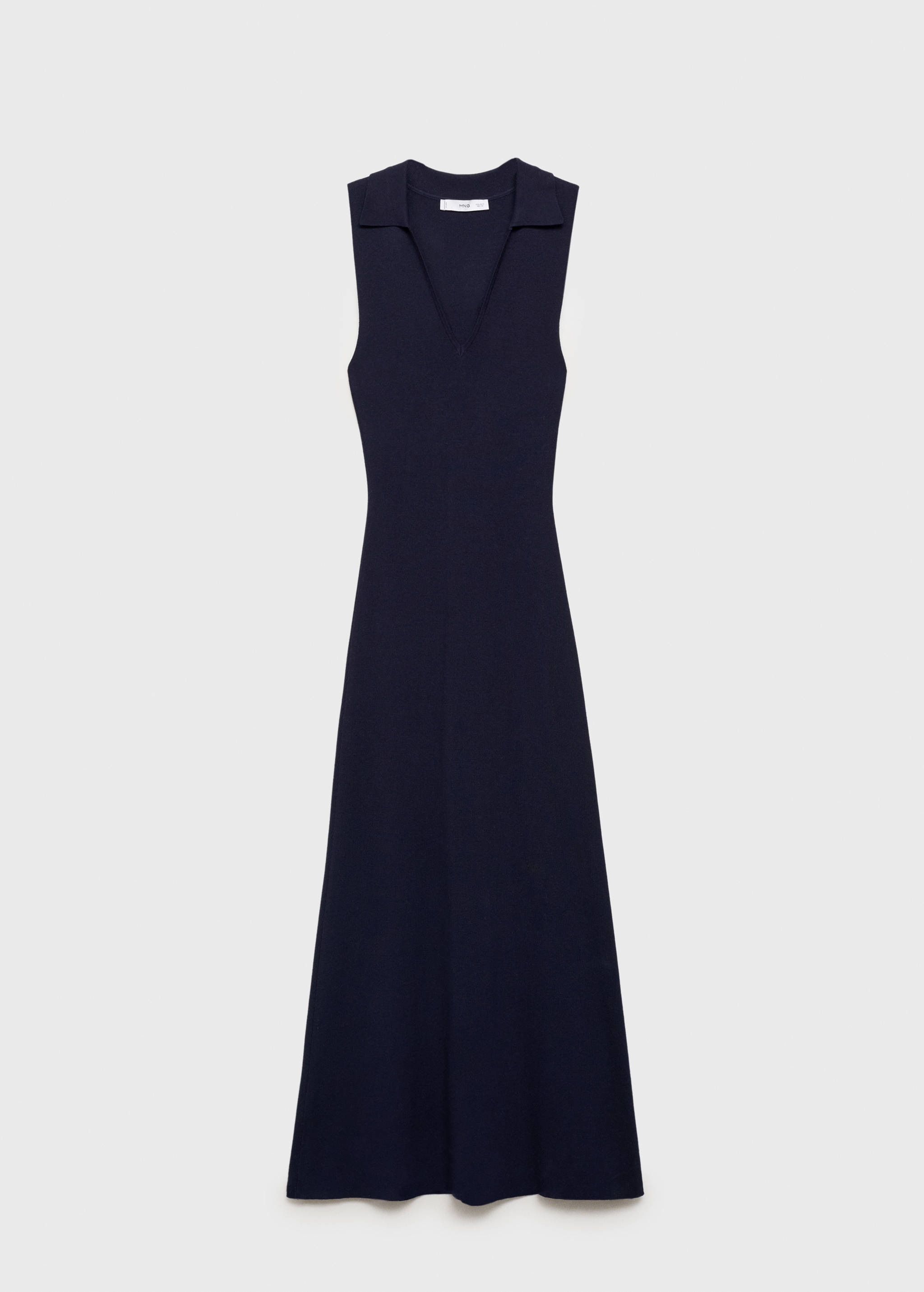 Rochie midi din tricot cu rever - Articol fără model