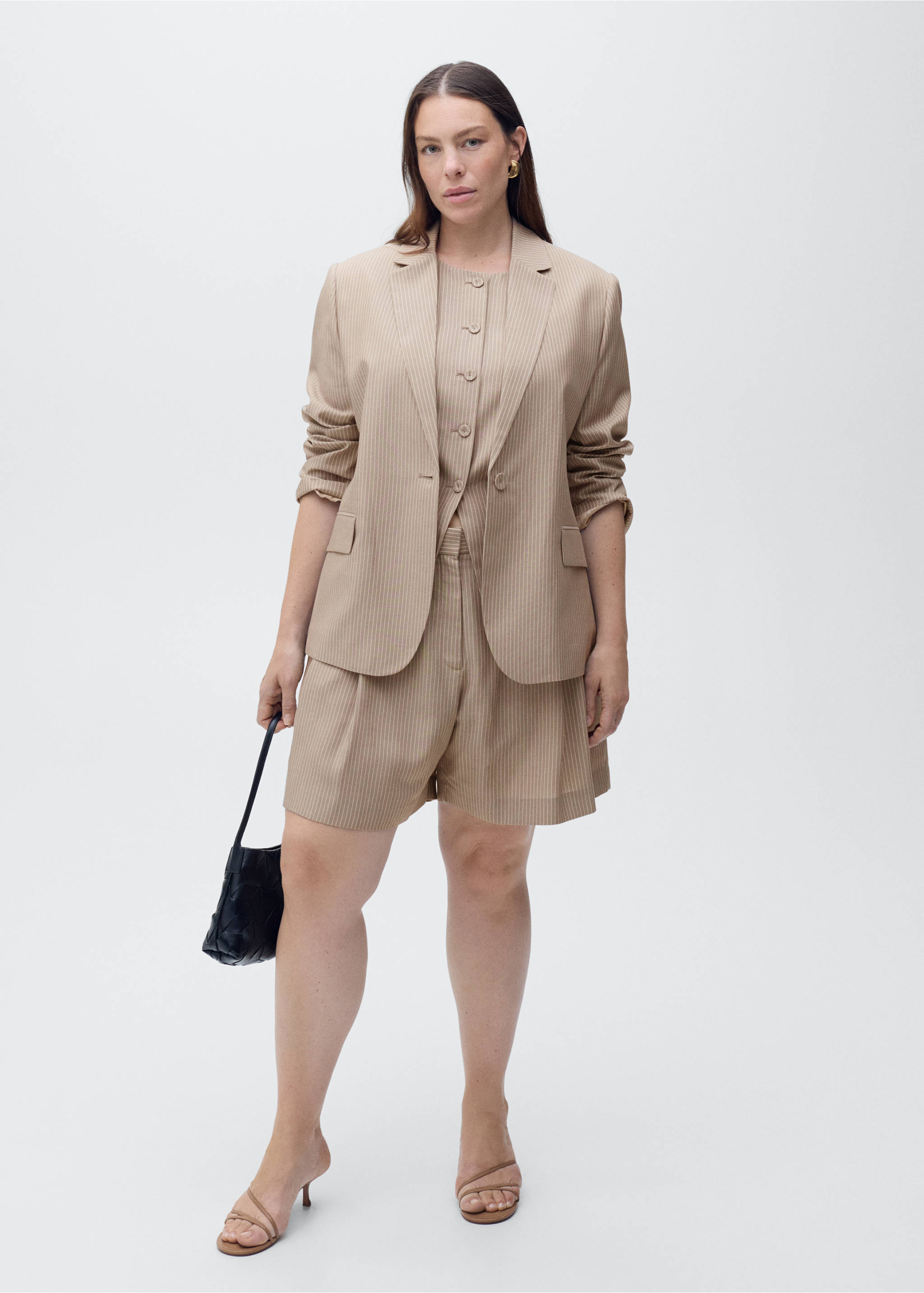 Lyocell suit blazer - Details of the article 3, Medium Brown. Ref: 87097186-00.