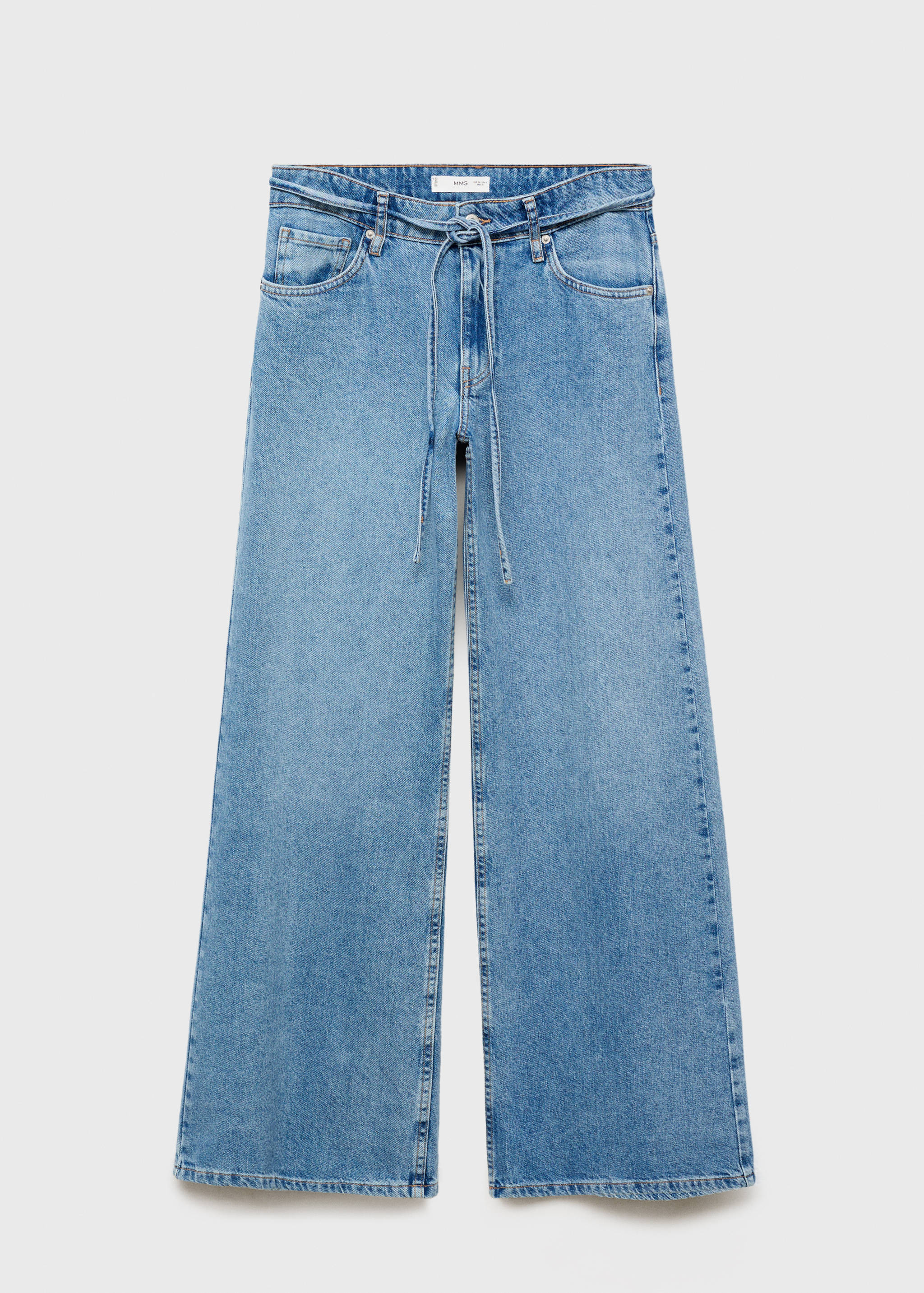 Jeans wide leg tiro bajo cinturón - Artículo sin modelo