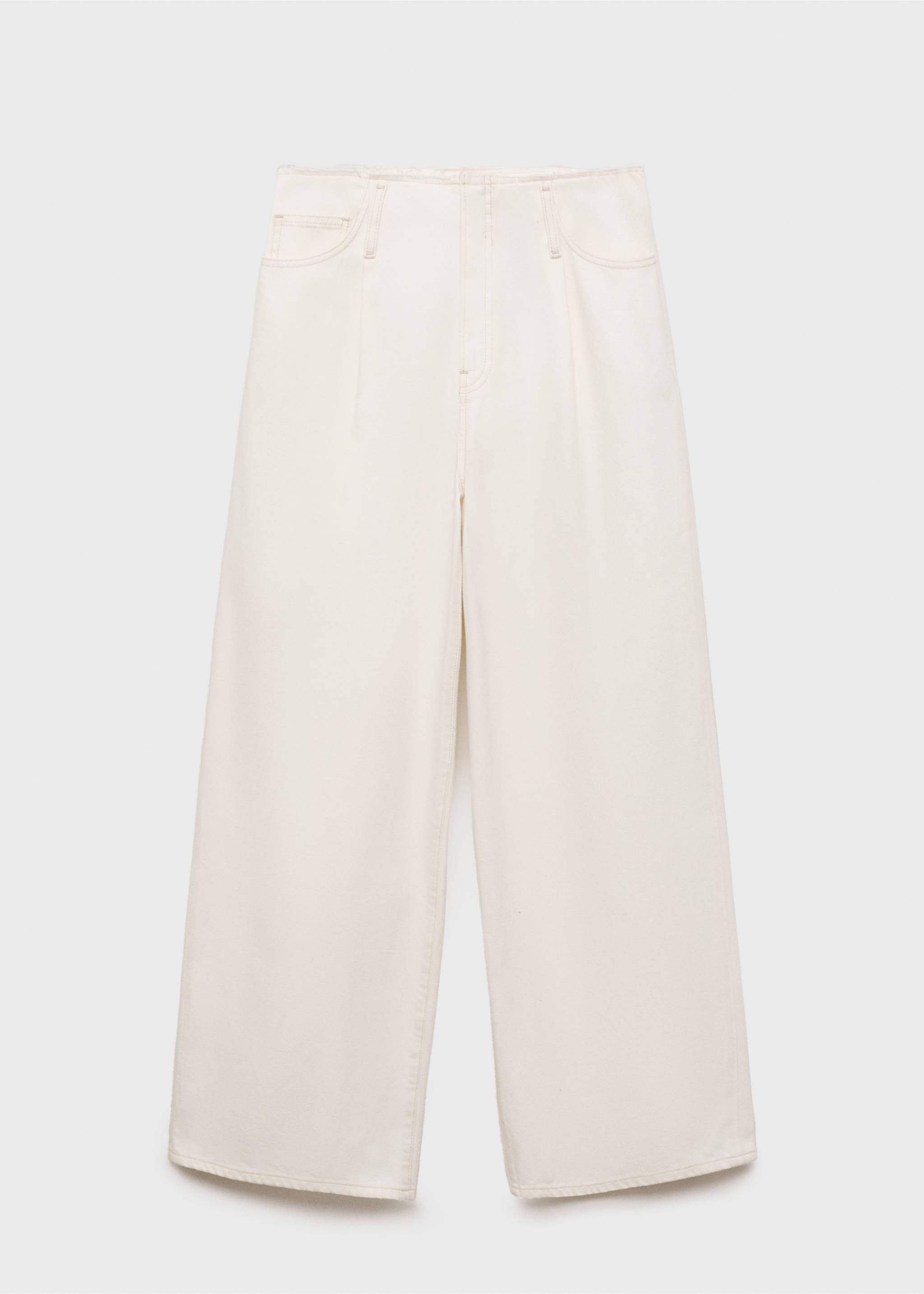 Wide leg denim trousers with frayed waist - Article without model, Off White. Ref: 87097189-00.