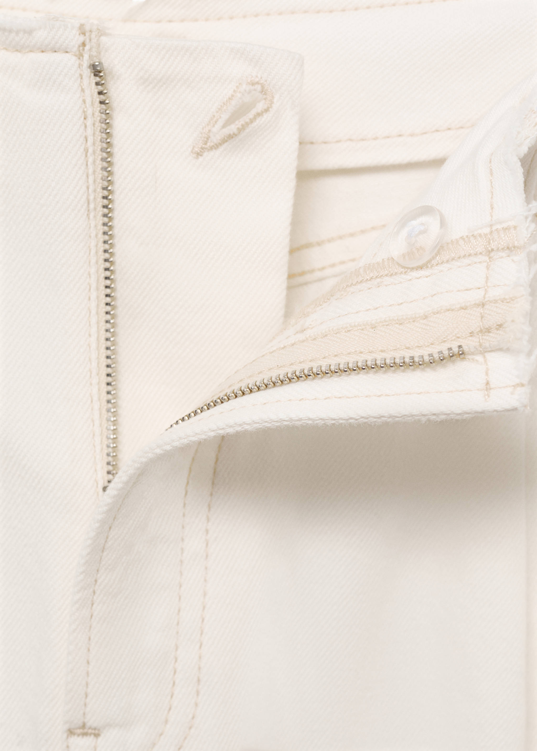 Wide leg denim trousers with frayed waist - Details of the article 8