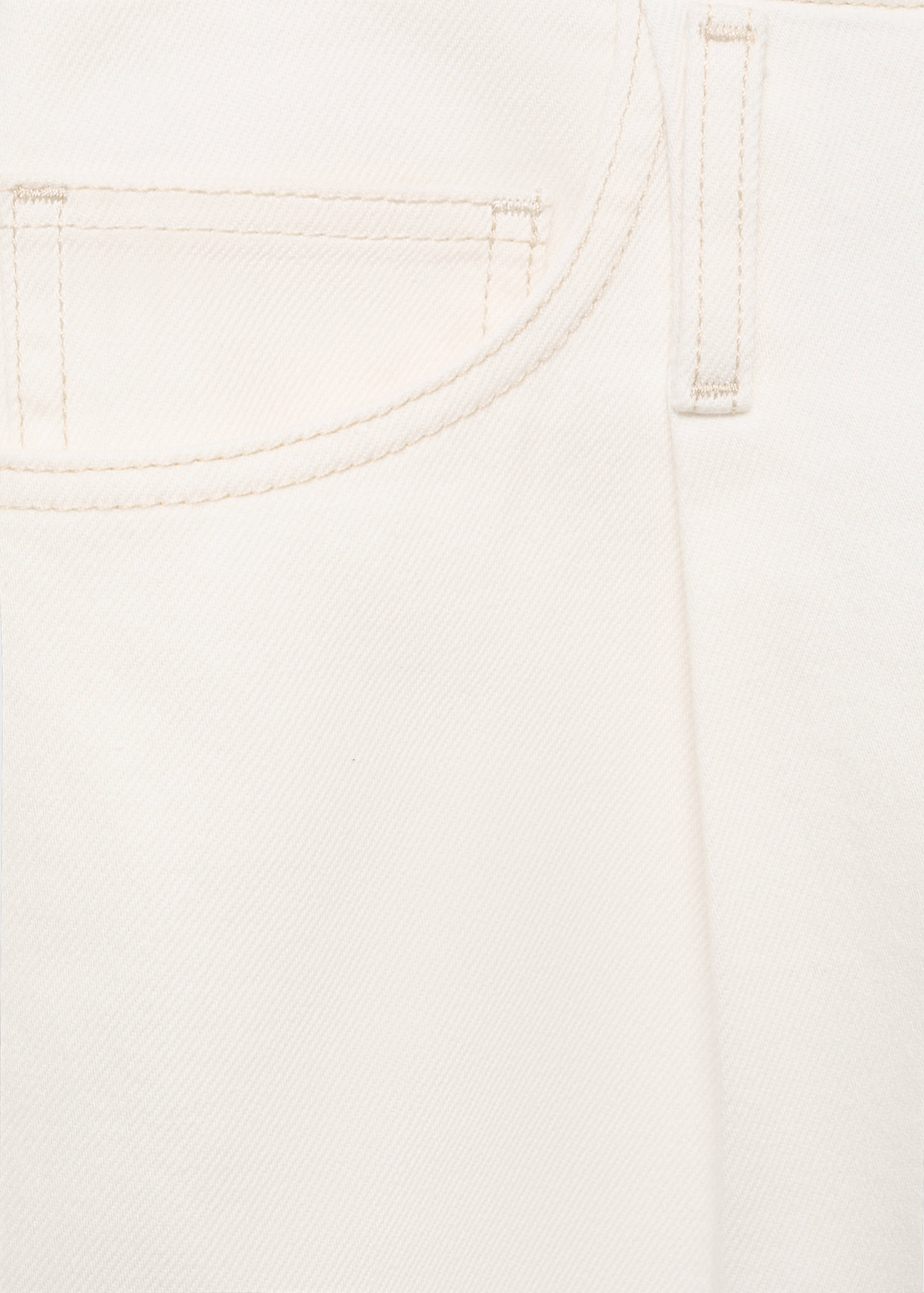 Wide leg denim trousers with frayed waist - Details of the article 0