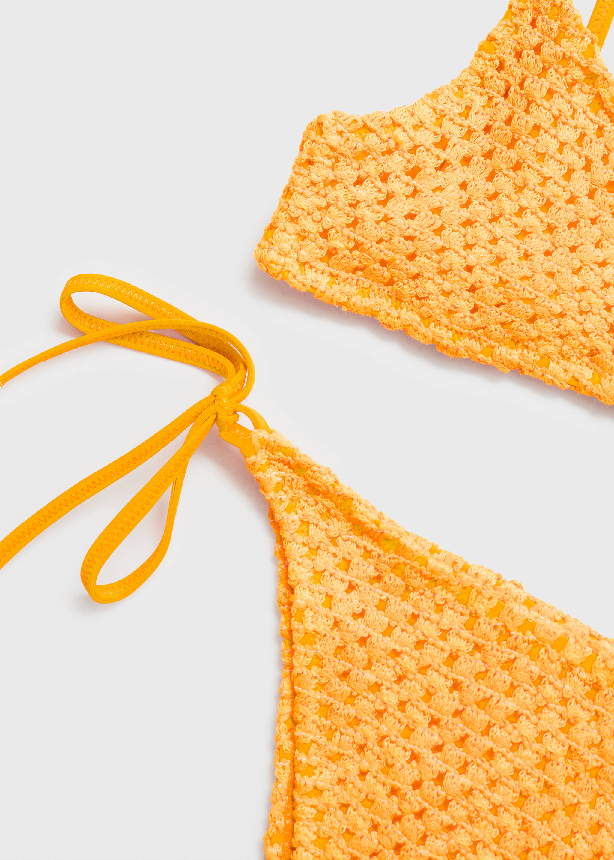 Crochet bikini bottom - Details of the article 8, Pastel Yellow. Ref: 87097674-00.