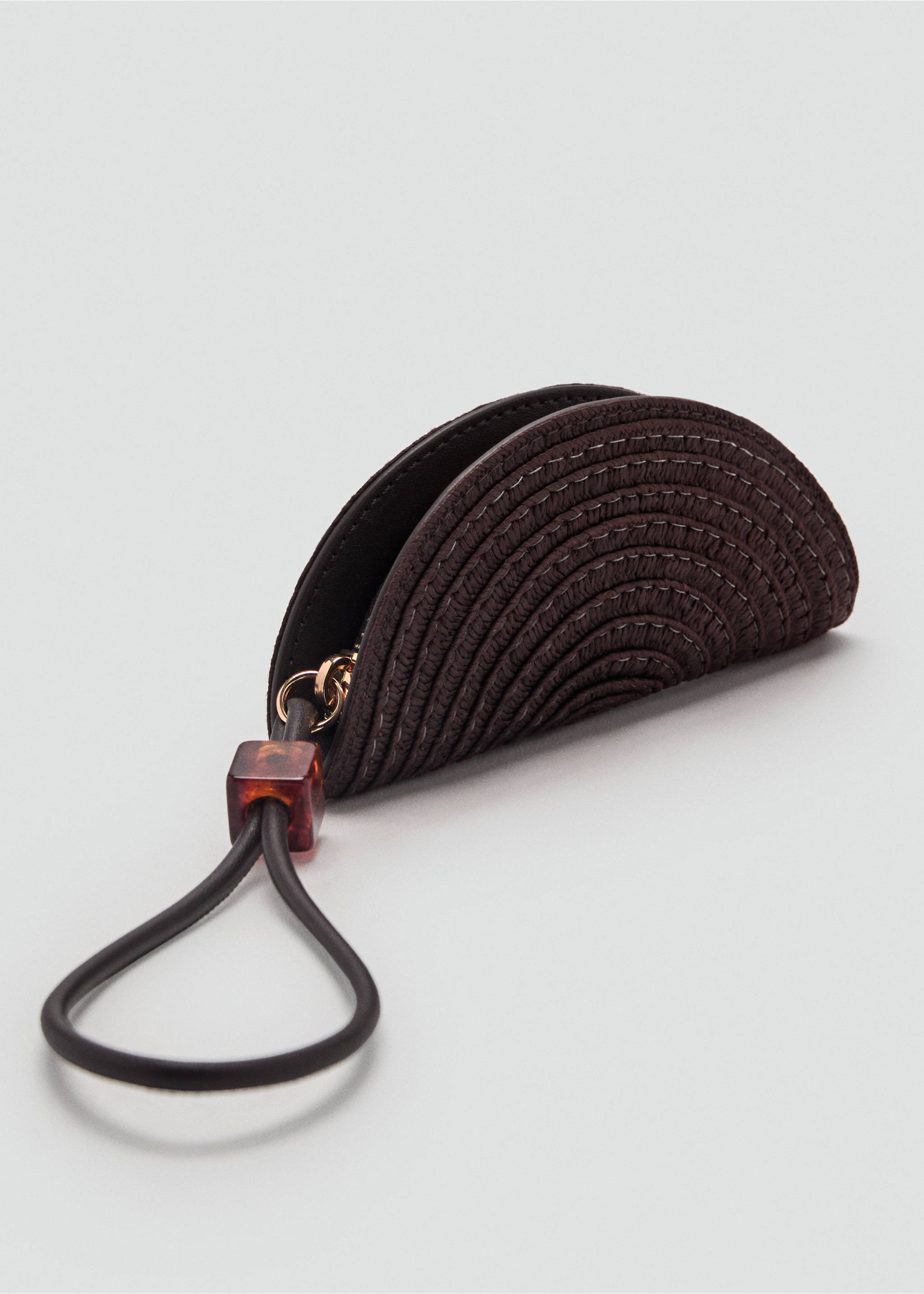 Minitoilettas van natuurvezels met kraaldetail - Middenvlak, Chocoladebruin. Ref: 87097678-00.
