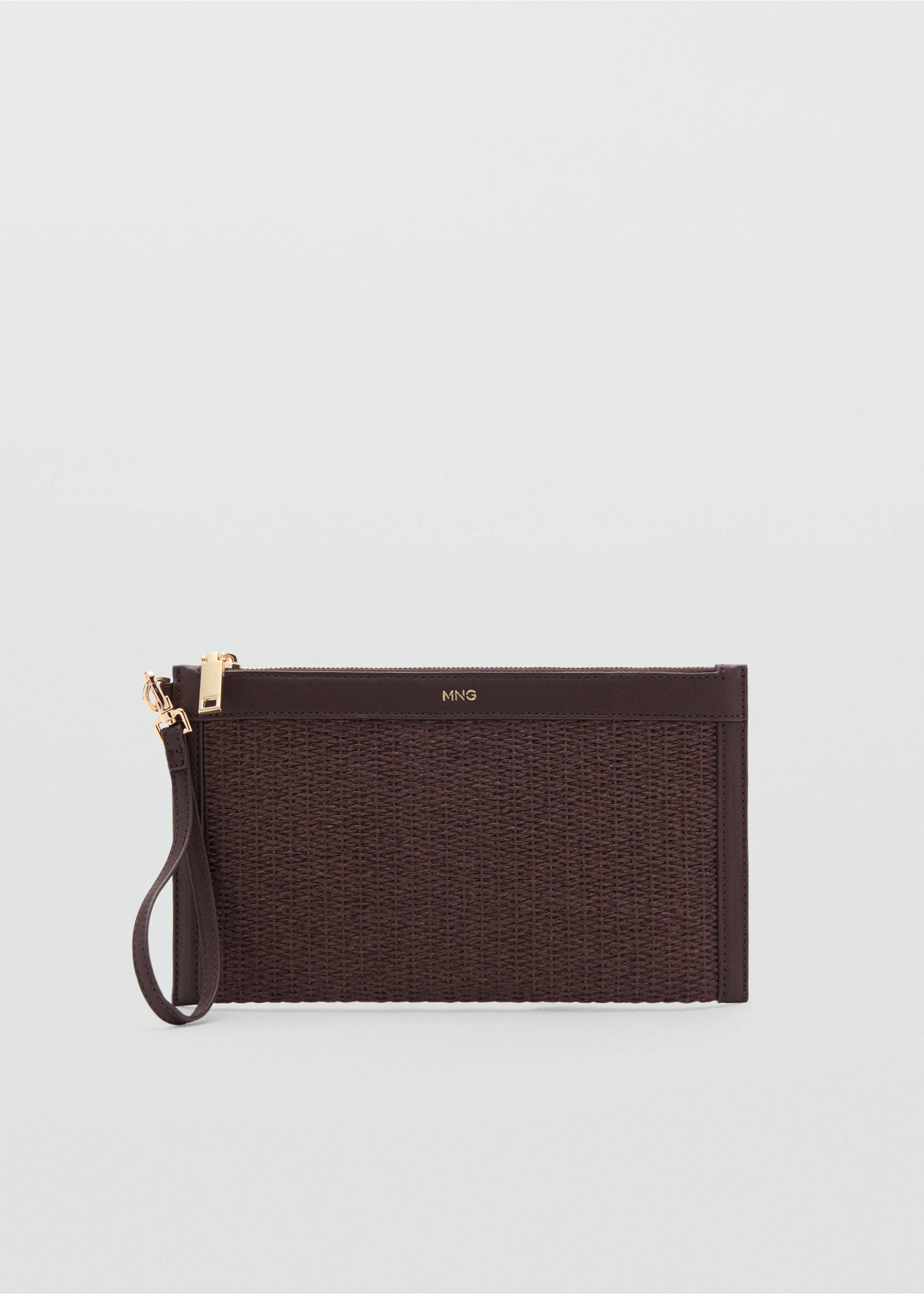 Clutch van natuurvezels - Artikel zonder model, Chocoladebruin. Ref: 87097679-00.