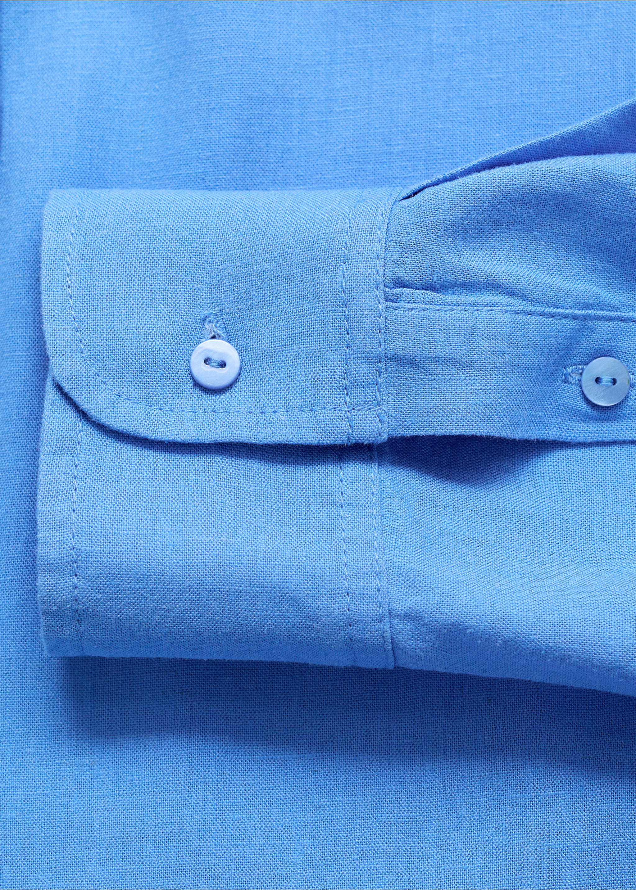Regular-fit linen shirt - Details of the article 0, Sky Blue. Ref: 87097681-00.